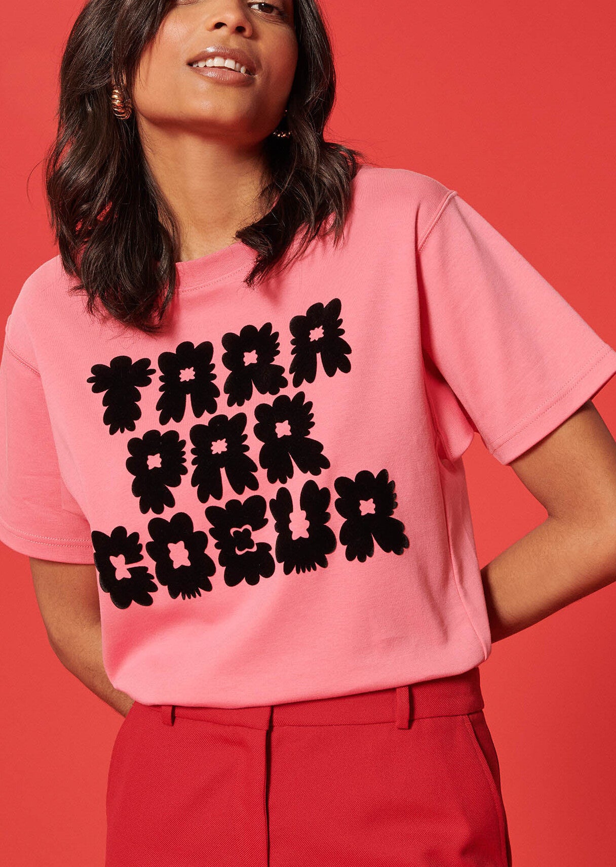 T-shirt Trefle rose en coton Faume - seconde main