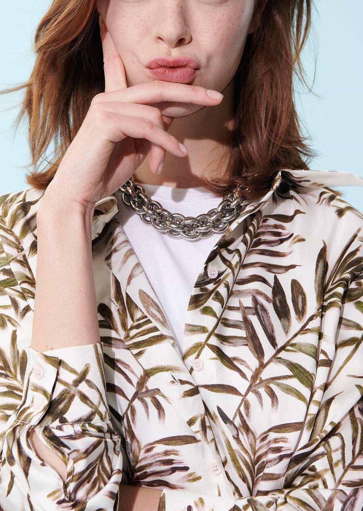 Chemise Calie écru imprimé palmes Faume - seconde main