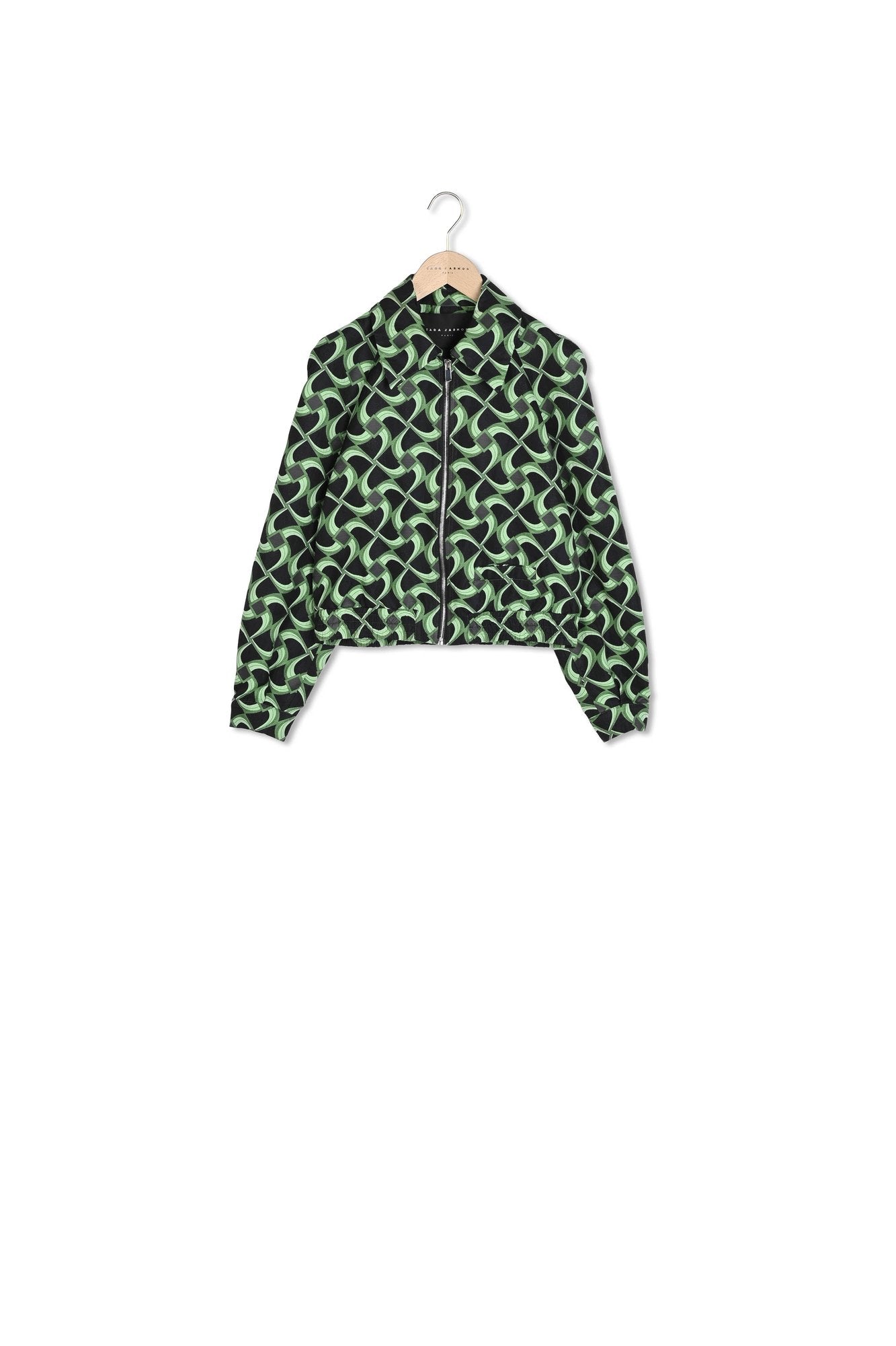 Blouson Balthazar vert à motif graphique en jacquard Faume - seconde main