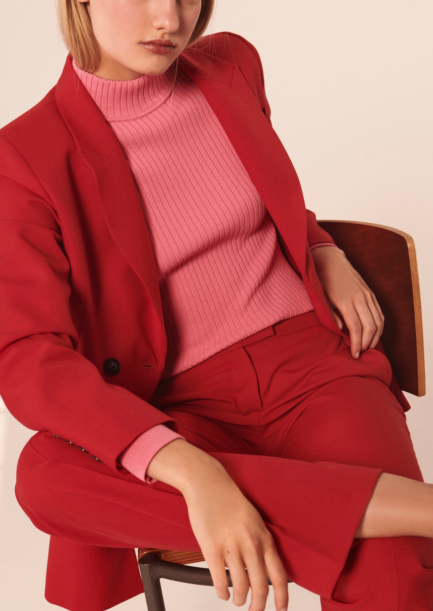 Veste Valentia rouge en laine froide Faume - seconde main