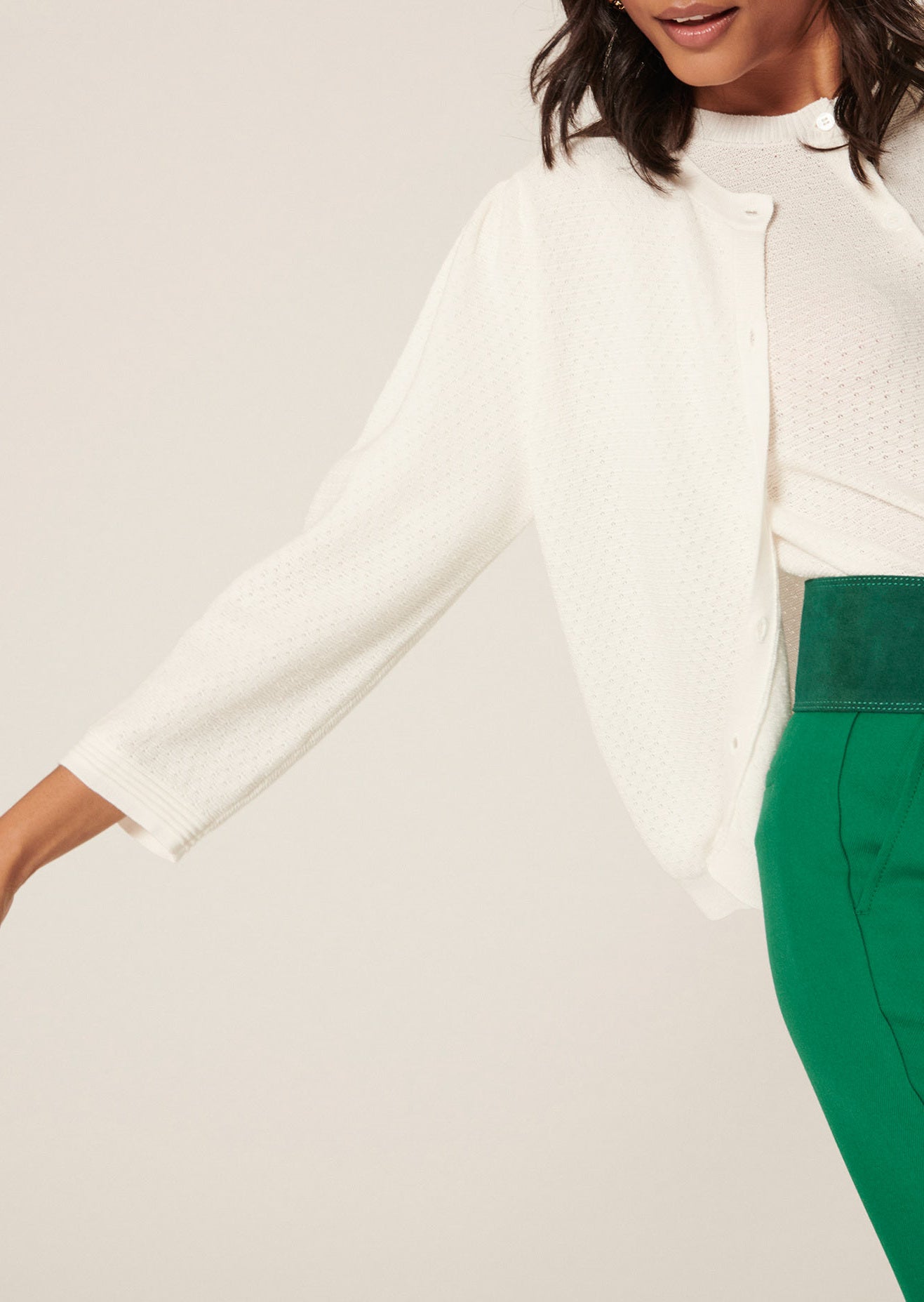 Gilet Grace blanc en coton extrafin Faume - seconde main