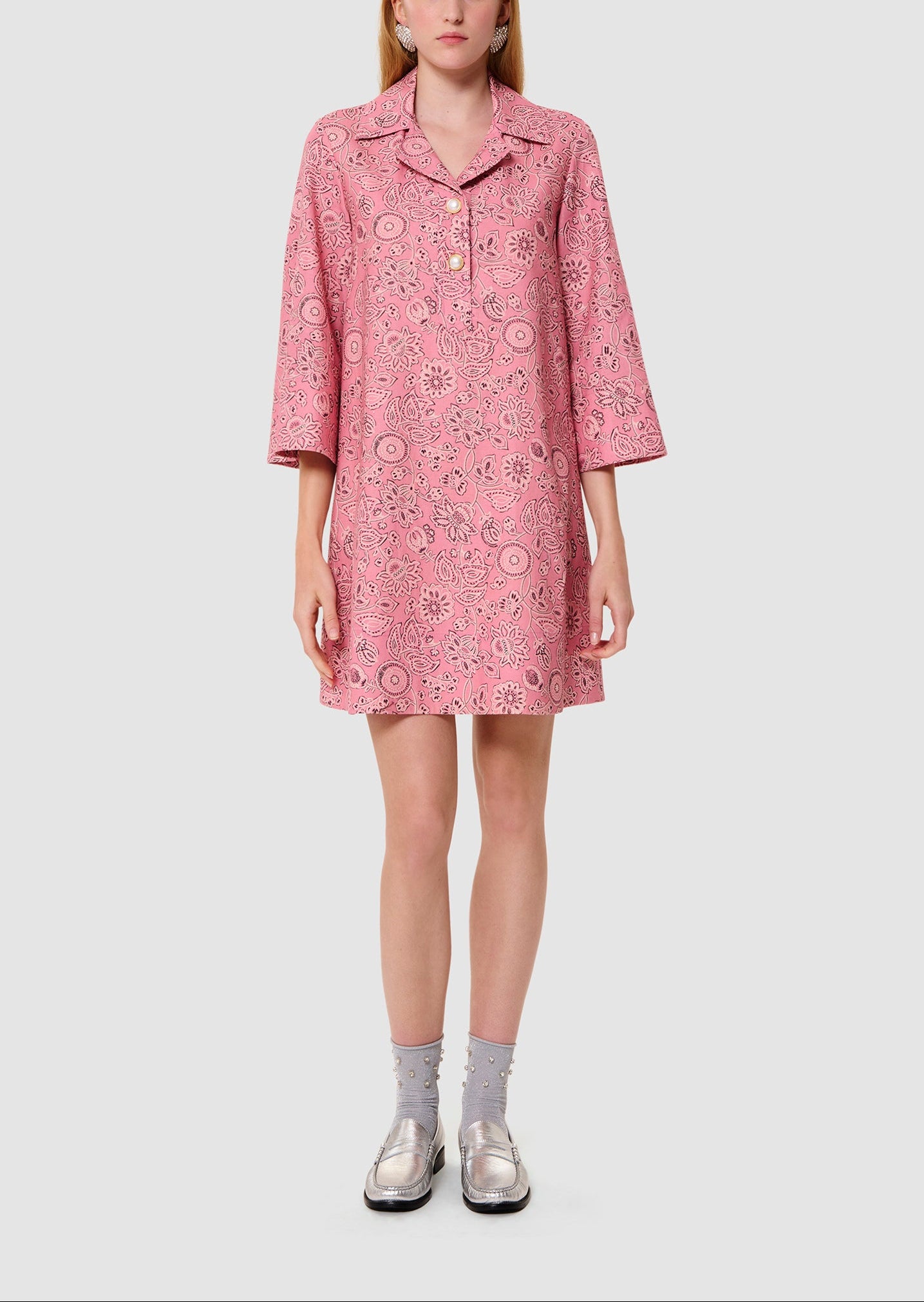 Robe rose imprimé bandana Ross Faume - seconde main