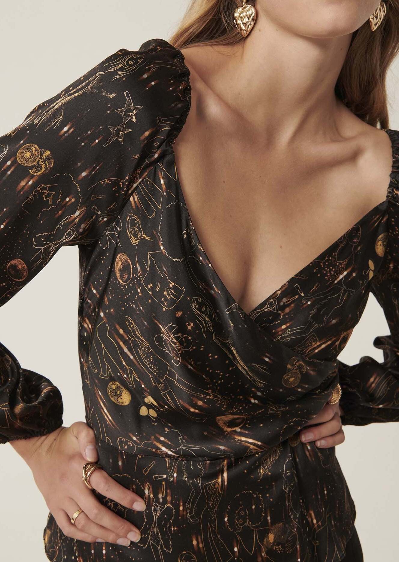 Top Taska noir Tara Party Faume - seconde main