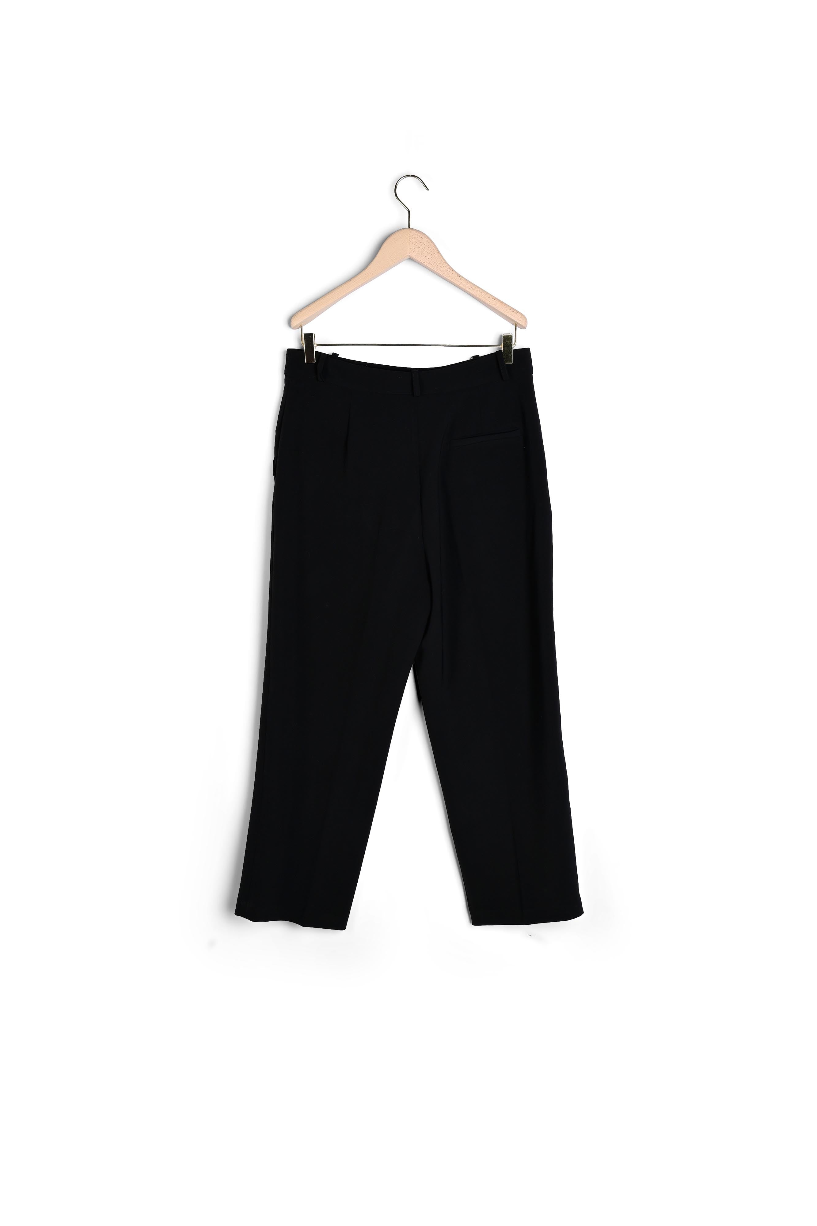 Pantalon taille haute noir en crêpe technique Faume - seconde main