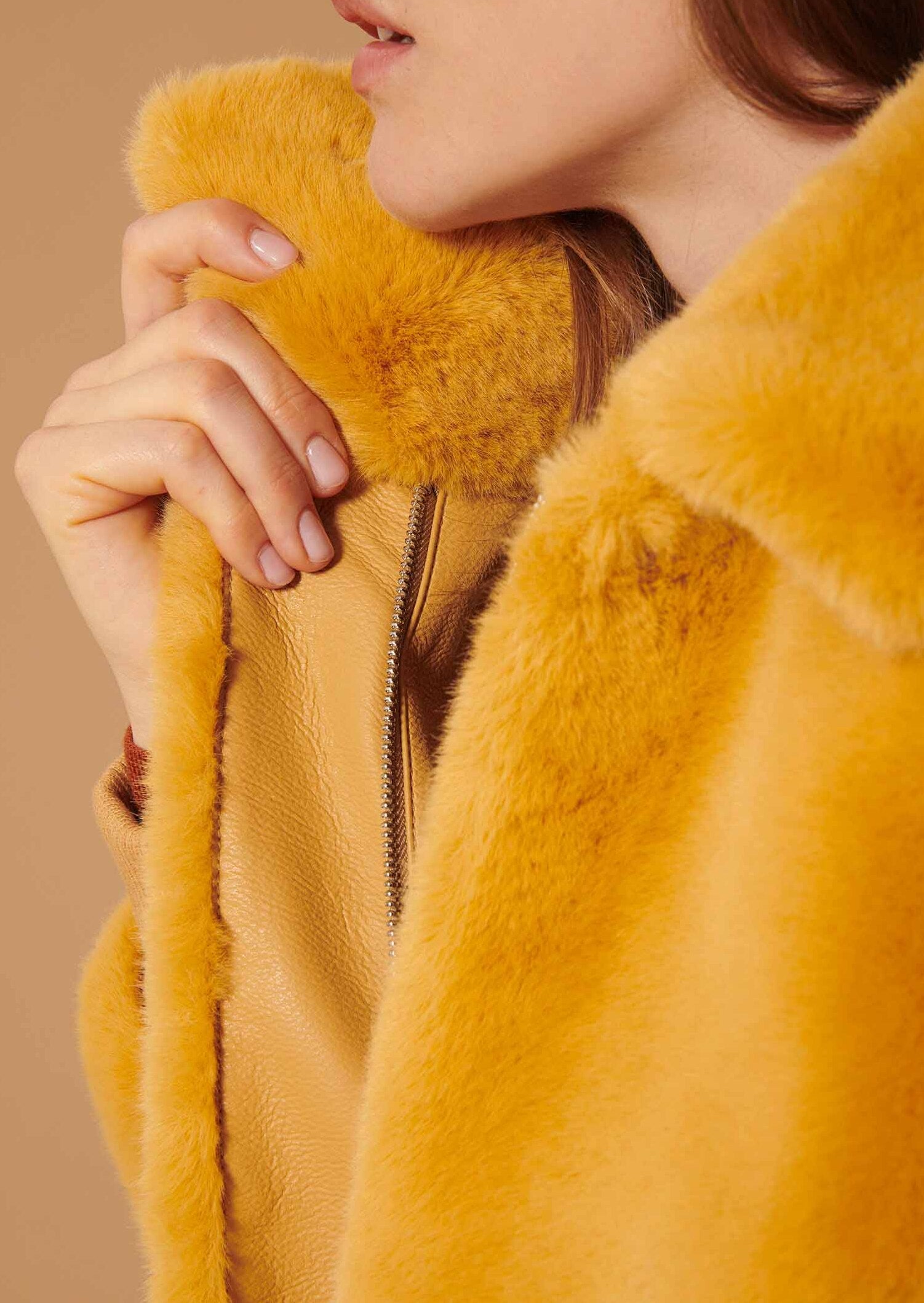 Blouson Bianca beige en fausse fourrure Faume - seconde main