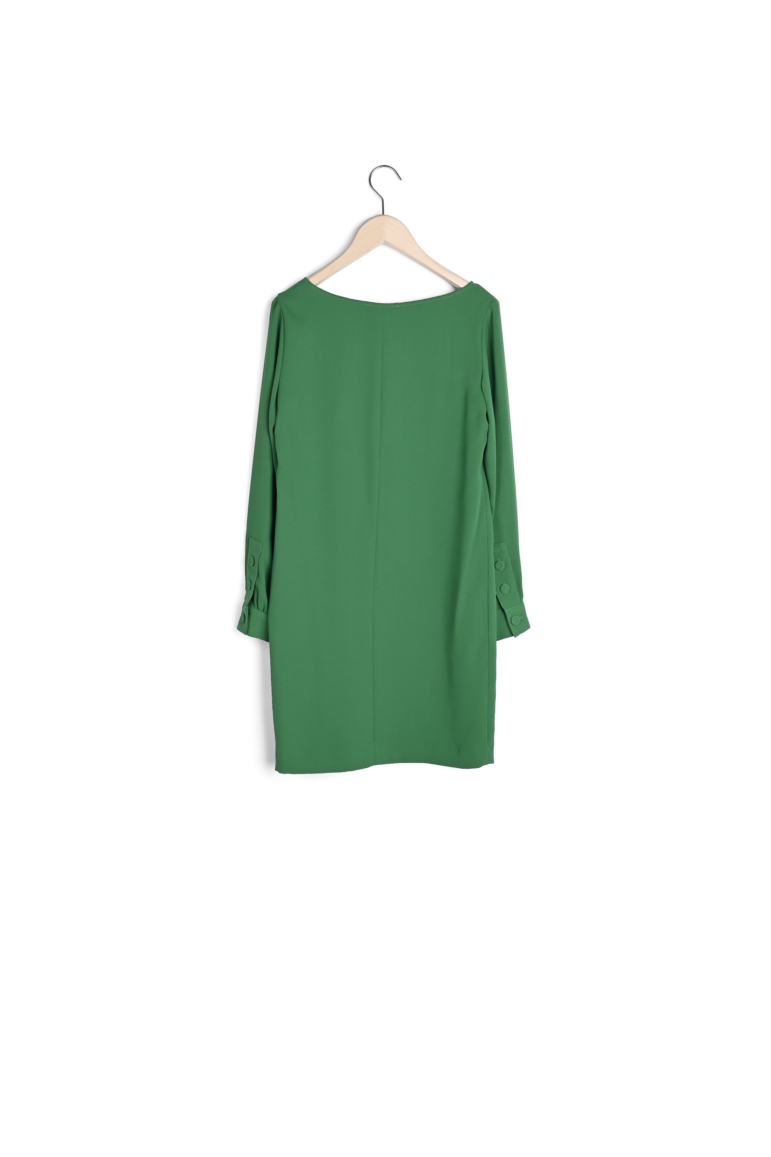 Robe Robina verte en crêpe Faume - seconde main