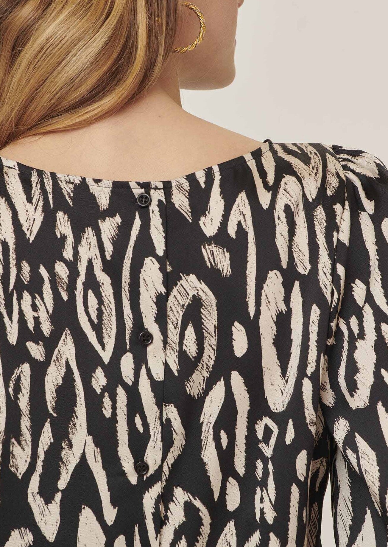 Top Tonina noire imprimé graphique léopard Faume - seconde main