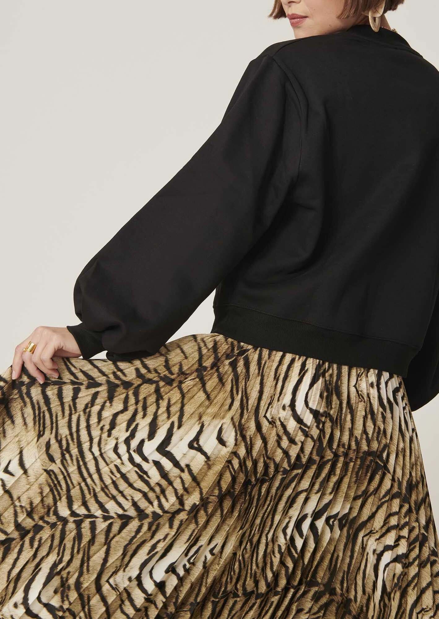 Jupe Juline plissée beige imprimé zèbre Faume - seconde main