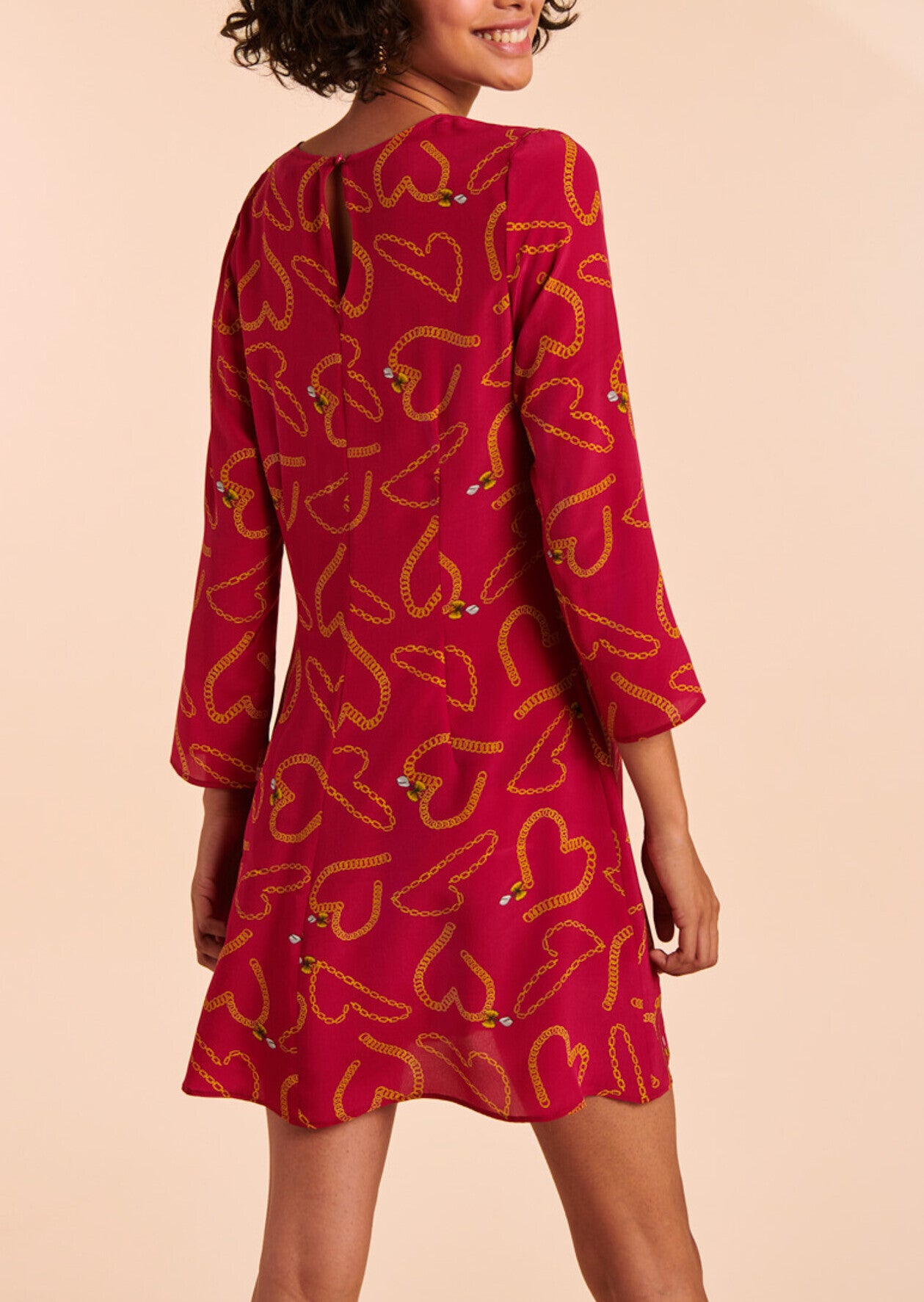 Robe Romanie en soie imprimé chaînes et coeurs Faume - seconde main