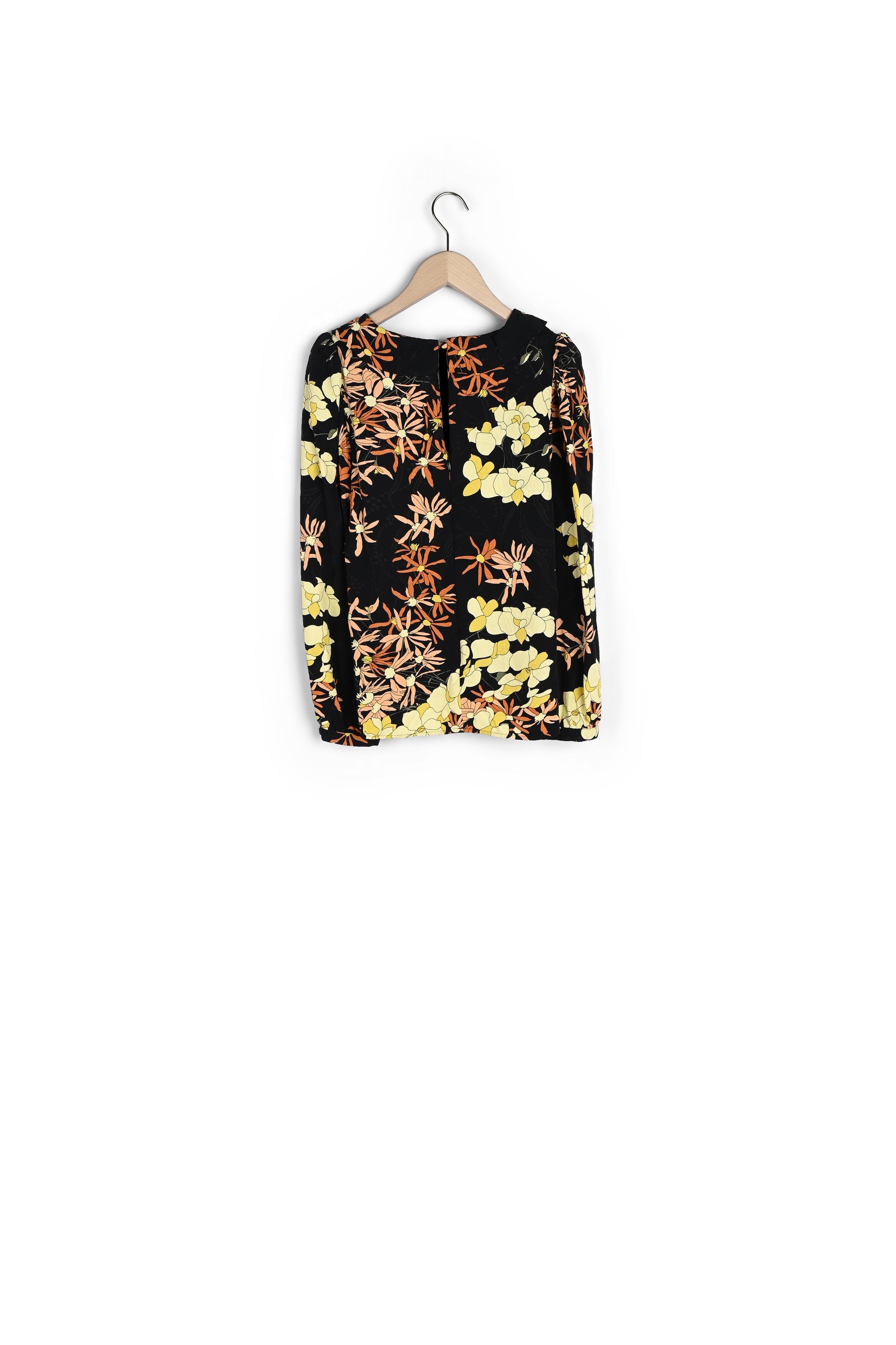 Blouse Tamoo noire imprimé exotic flowers Faume - seconde main