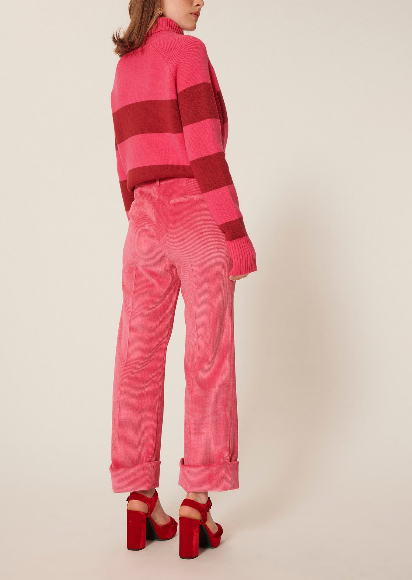 Pantalon Phil rose en velours côtelé Faume - seconde main