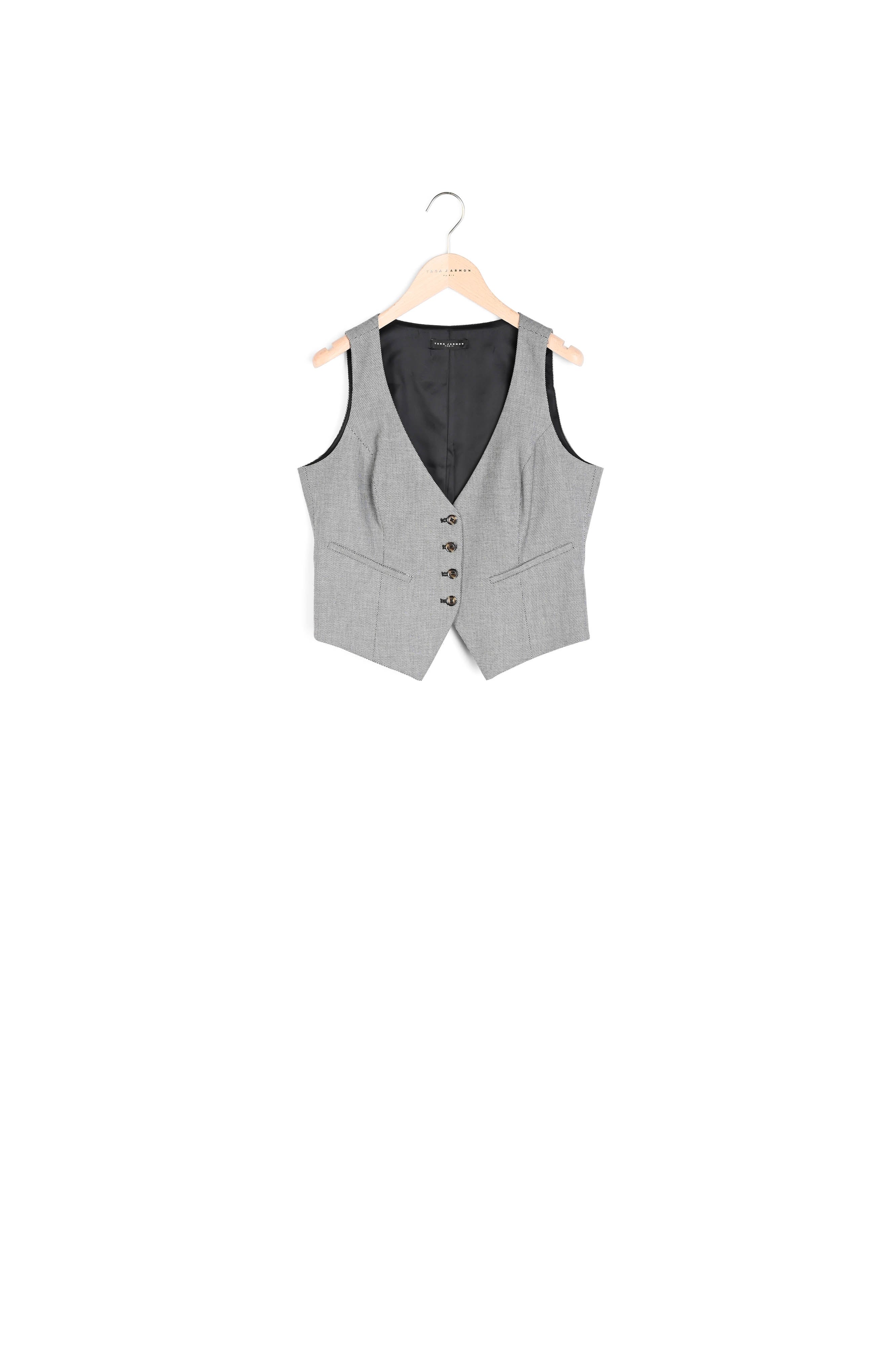 Gilet d'homme Gianna noir en tissu caviar Faume - seconde main