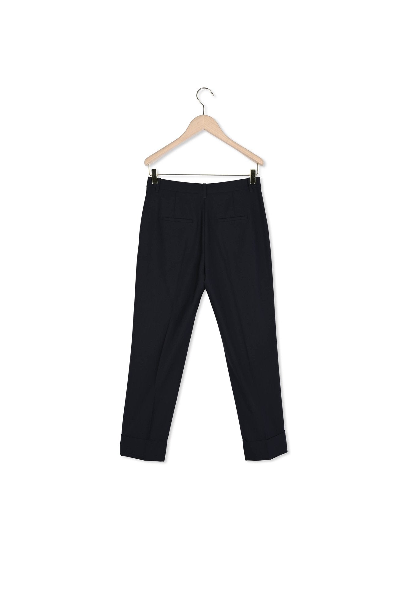 Pantalon Philippa bleu nuit en laine froide Faume - seconde main