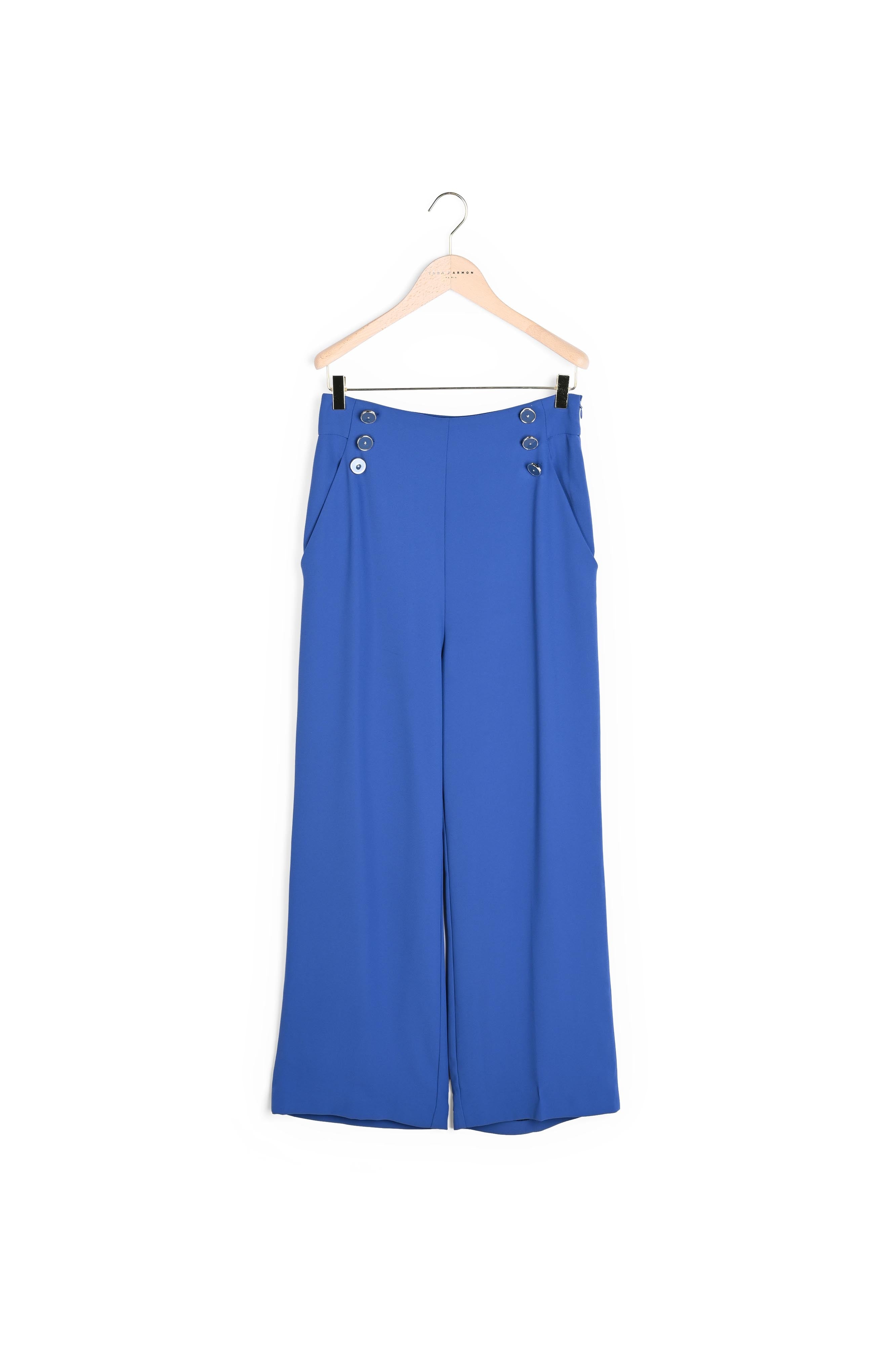 Pantalon Pilar bleu en crêpe Faume - seconde main