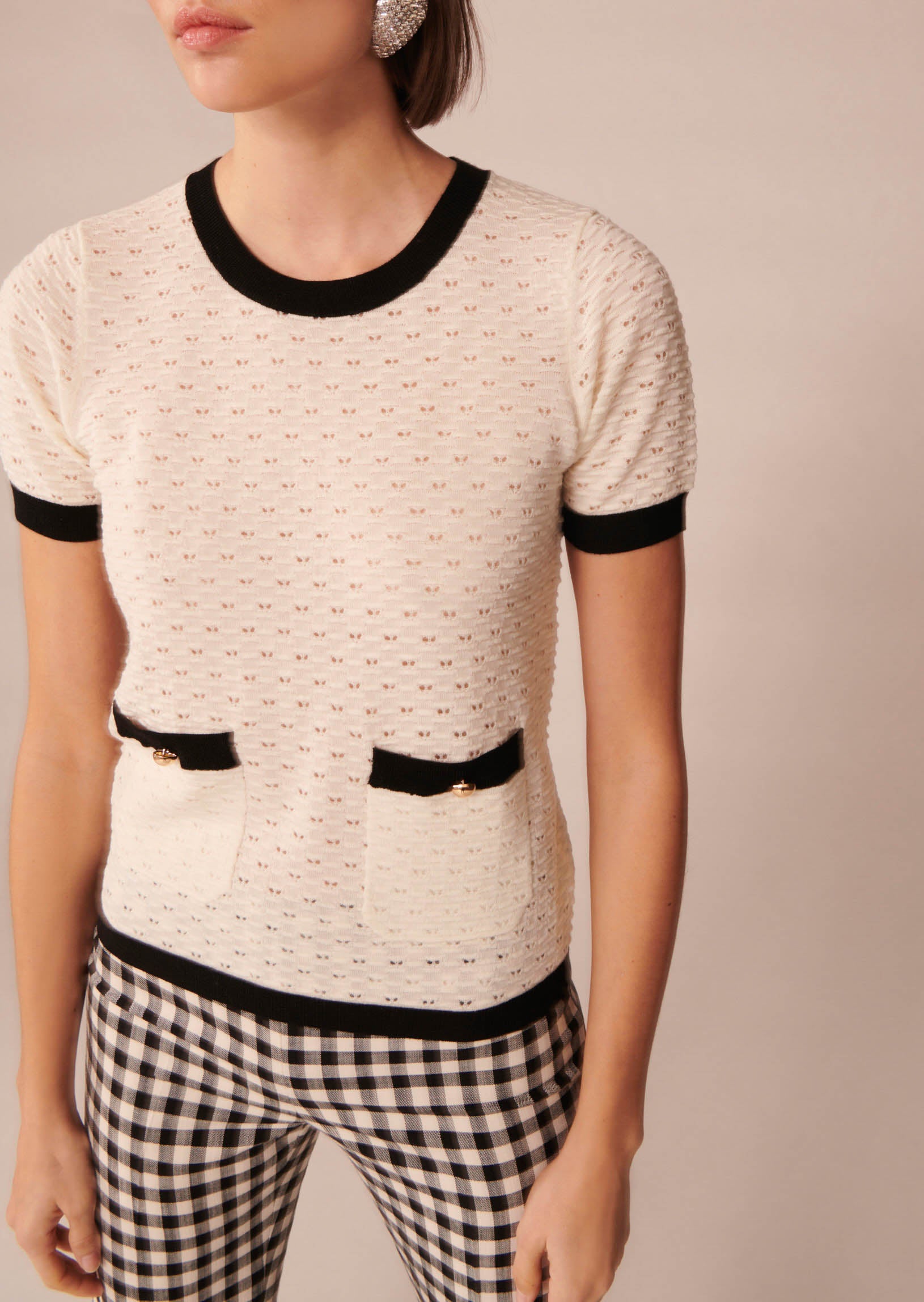 Pull Ponnie écru en merinos extrafin Faume - seconde main