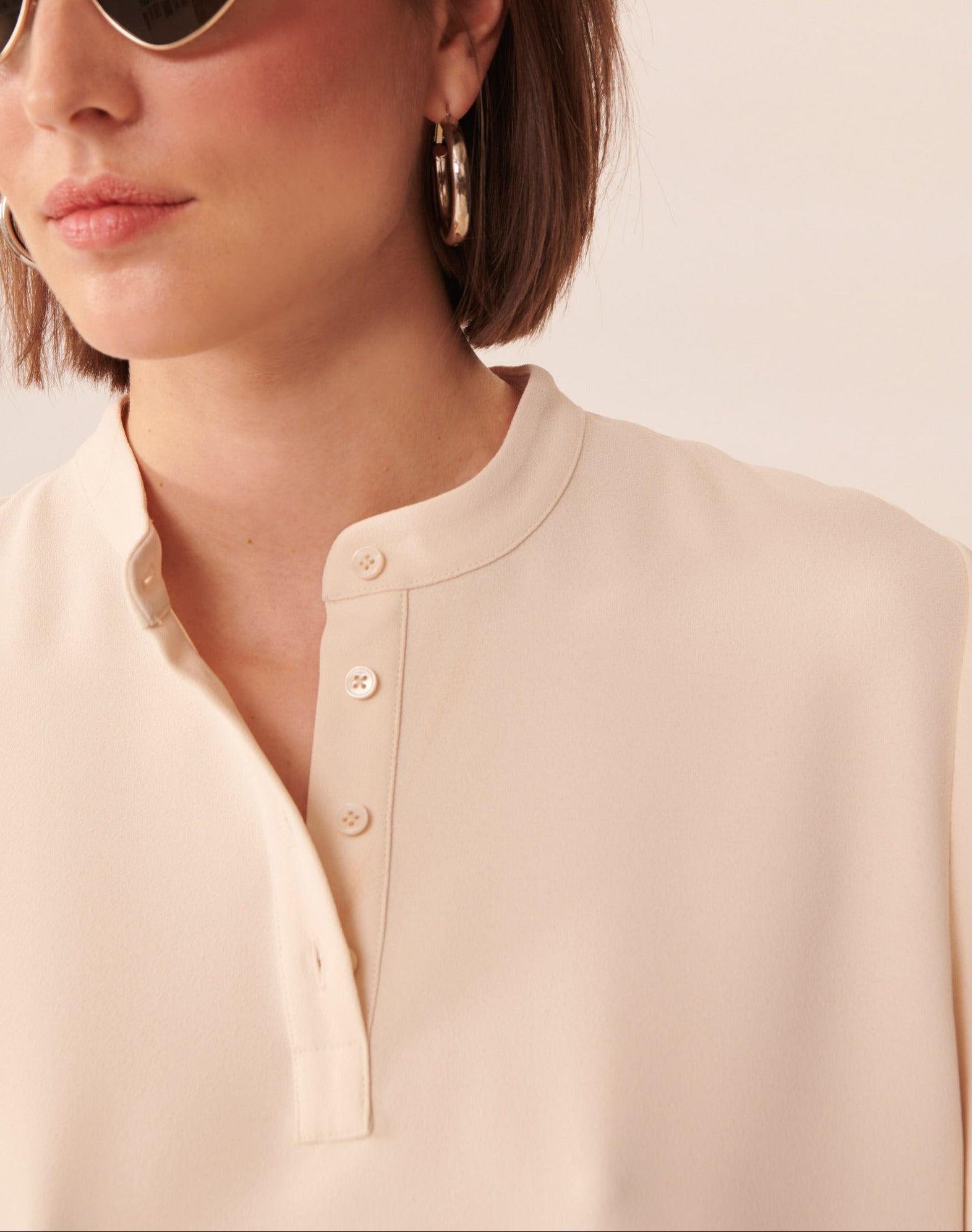 Top Titouan écru en crêpe Faume - seconde main