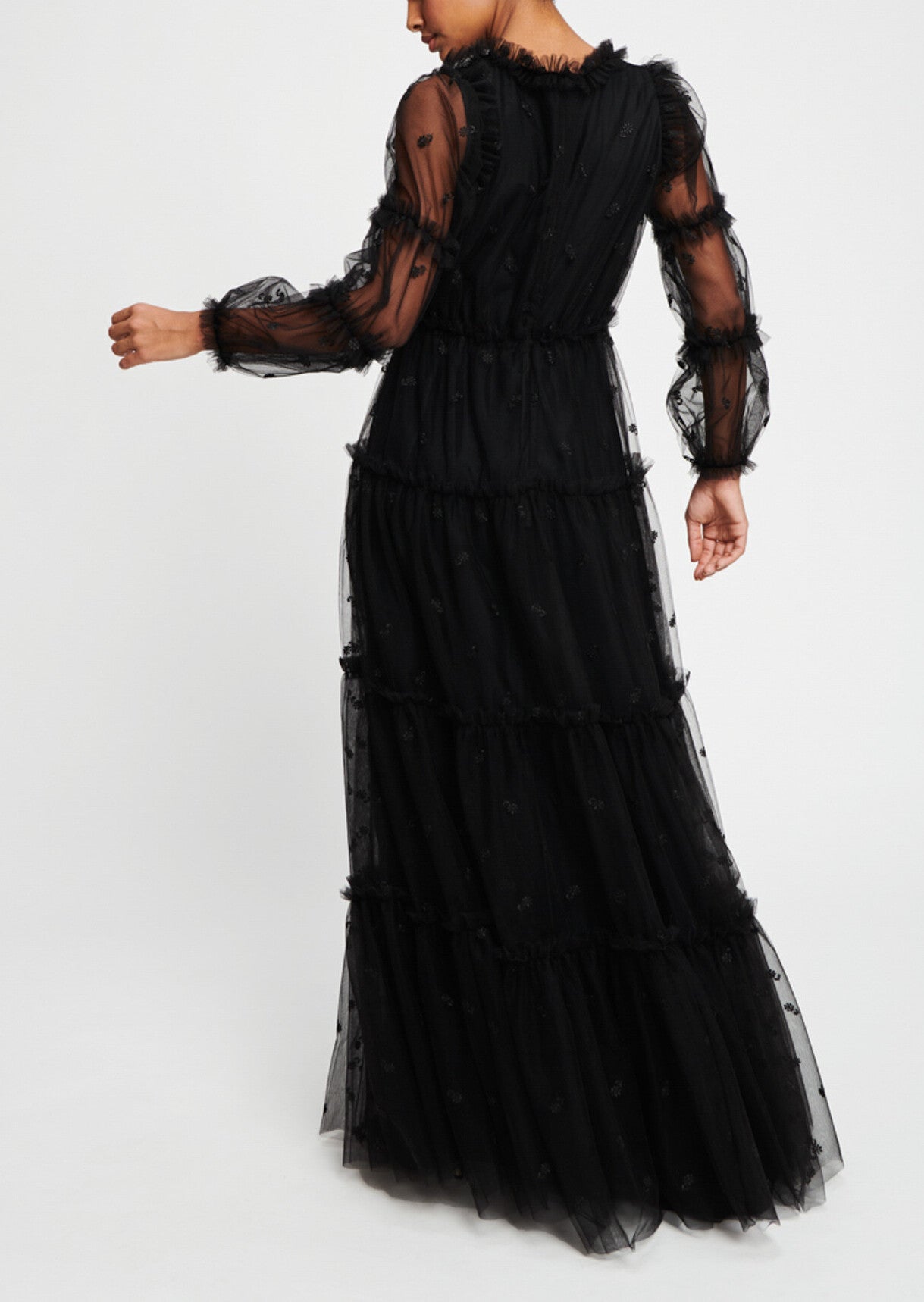 Robe de bal longue en tulle noir Faume - seconde main
