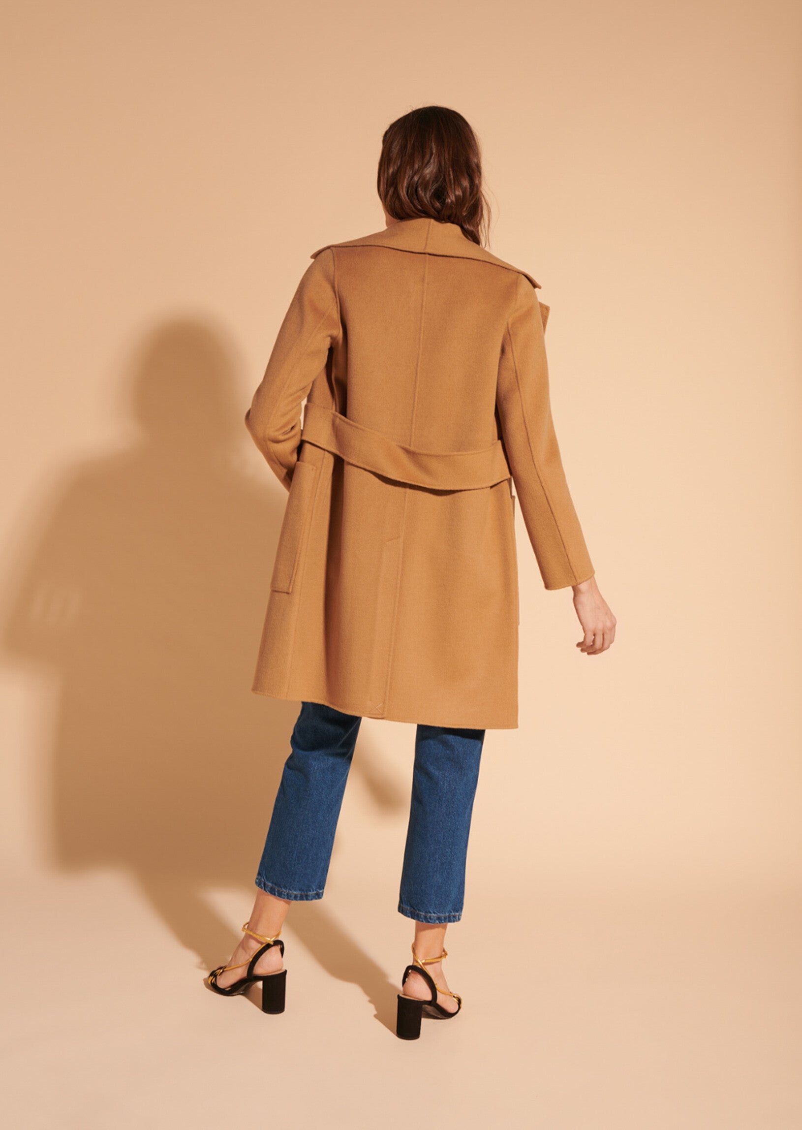 Manteau Masha double face camel en laine Faume - seconde main