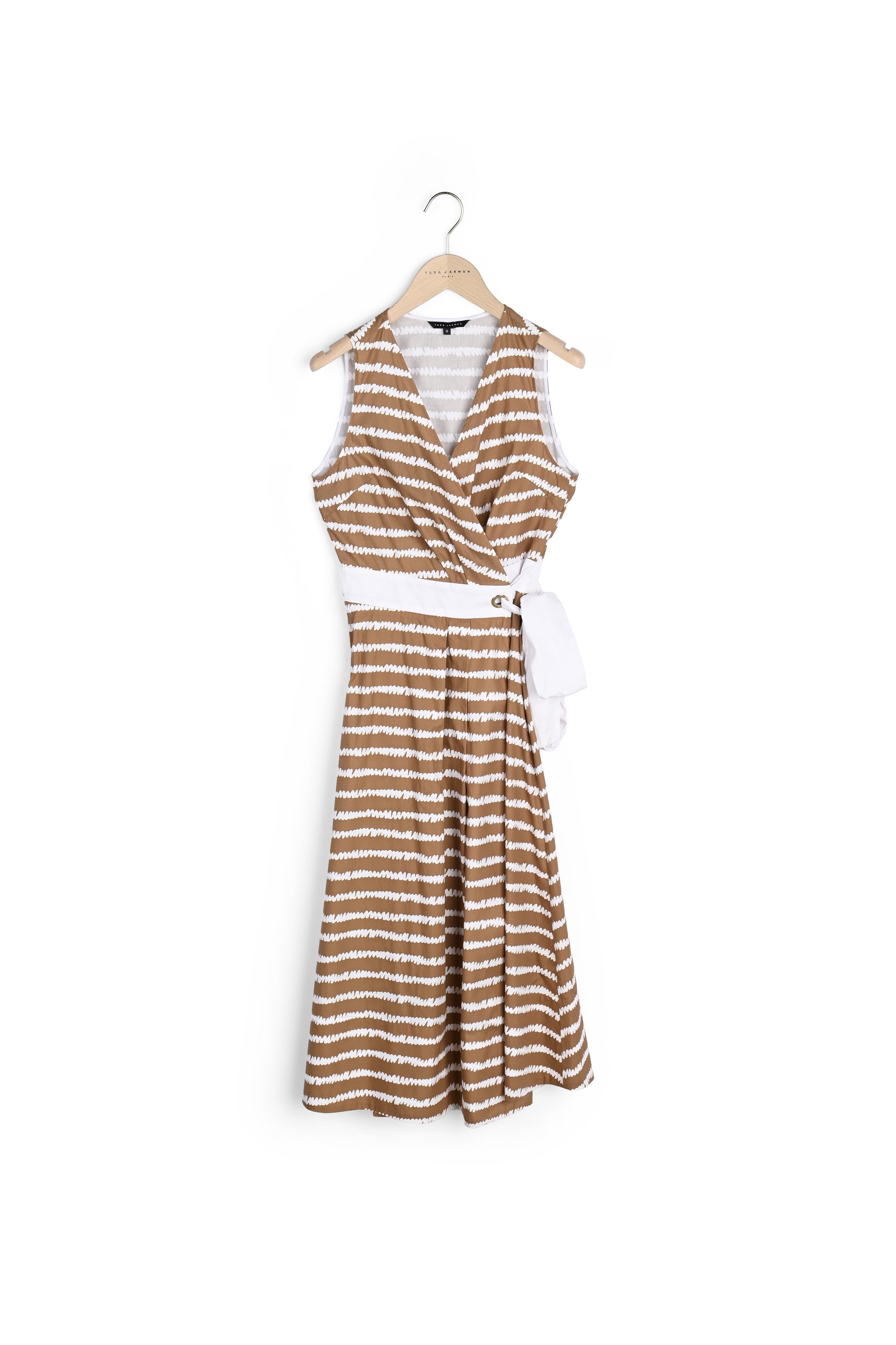 Robe midi Regarde imprimé vagues camel Faume - seconde main