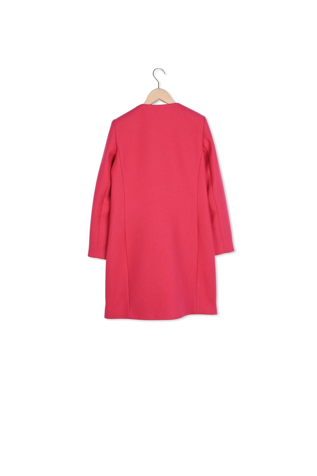 Manteau Marilyse rose en drap de laine Faume - seconde main