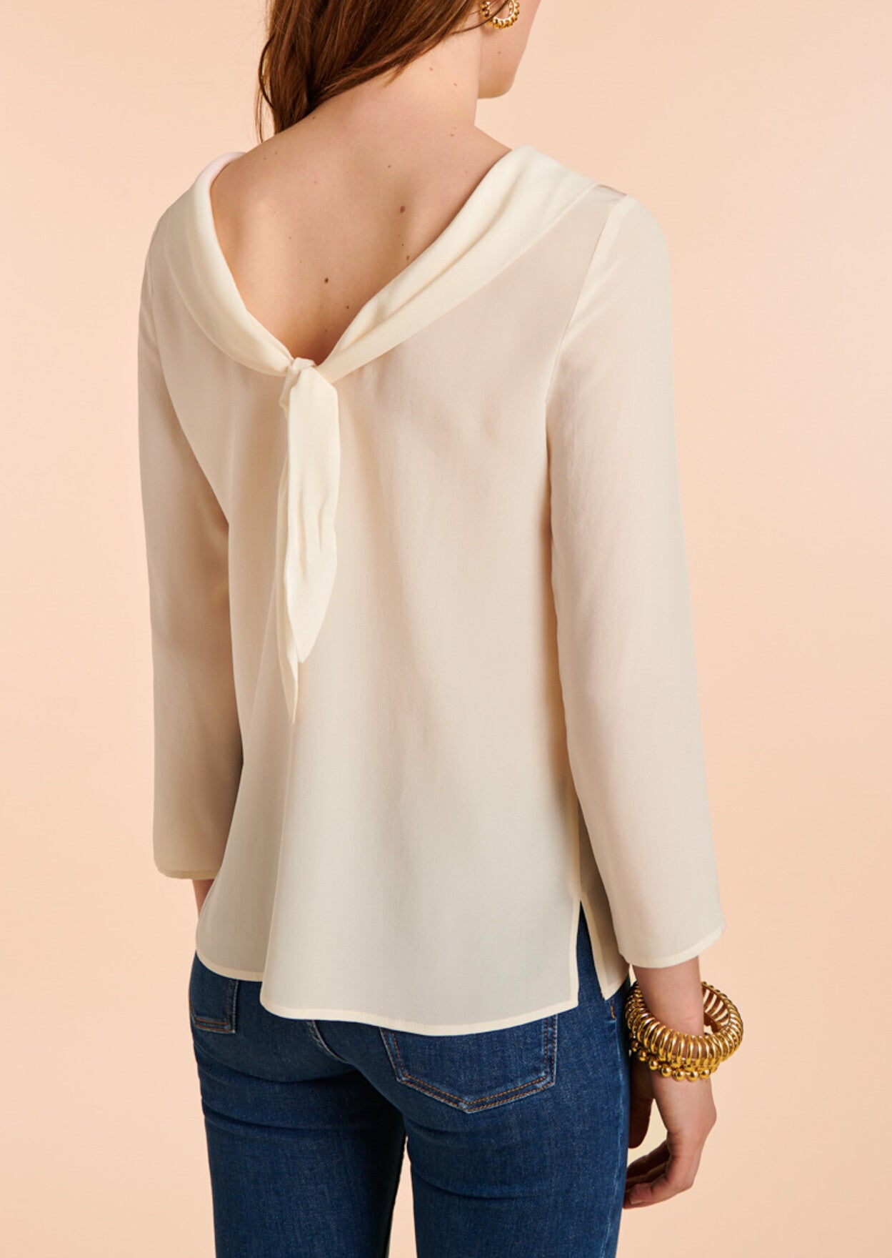 Blouse Thelma en crêpe de soie blanche Faume - seconde main