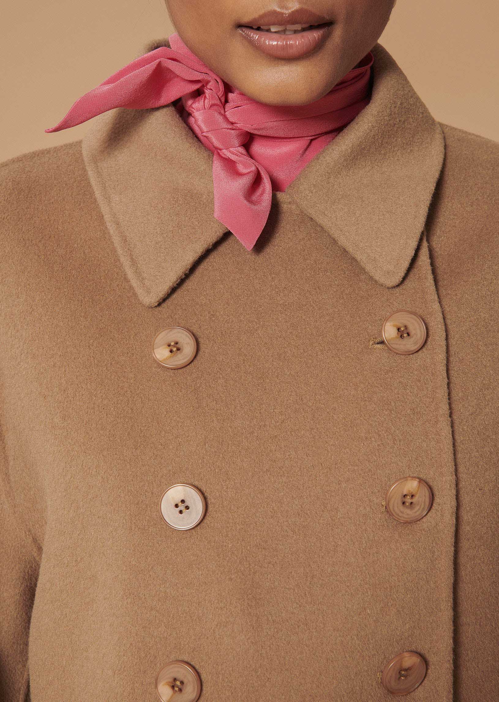 Manteau Maeline camel en laine double face Faume - seconde main