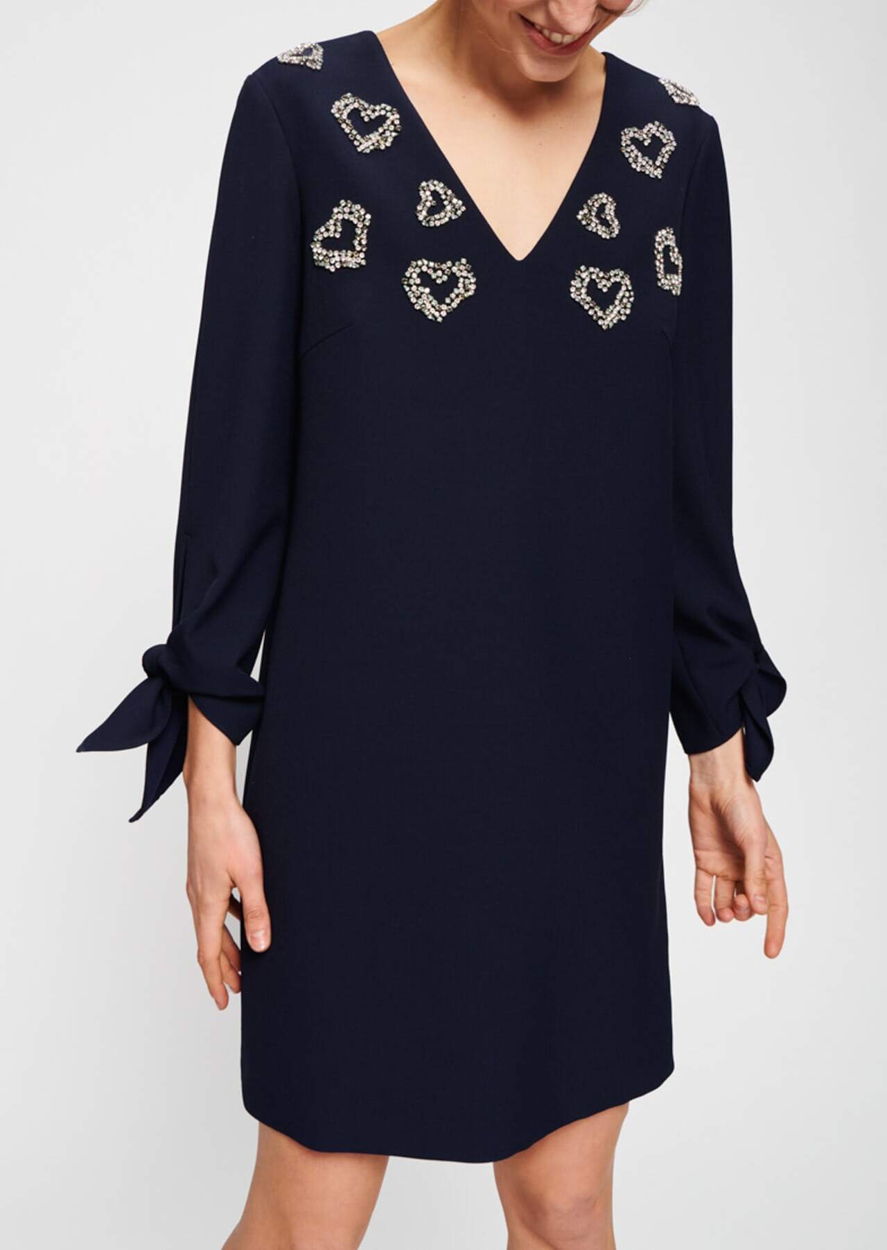 Robe bijou bleu nuit en toile gabardine Faume - seconde main