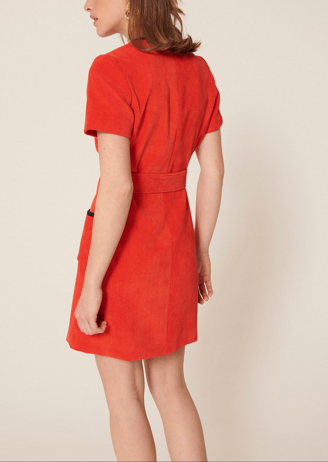 Robe Rythme rouge en velours côtelé Faume - seconde main