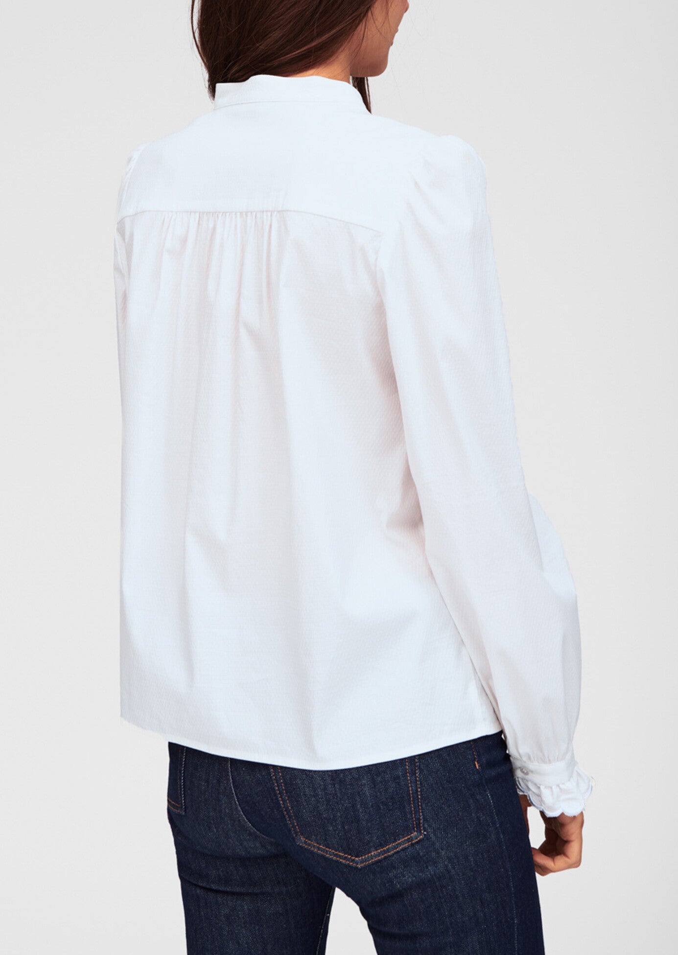 Chemisier blanc en coton à volants Faume - seconde main