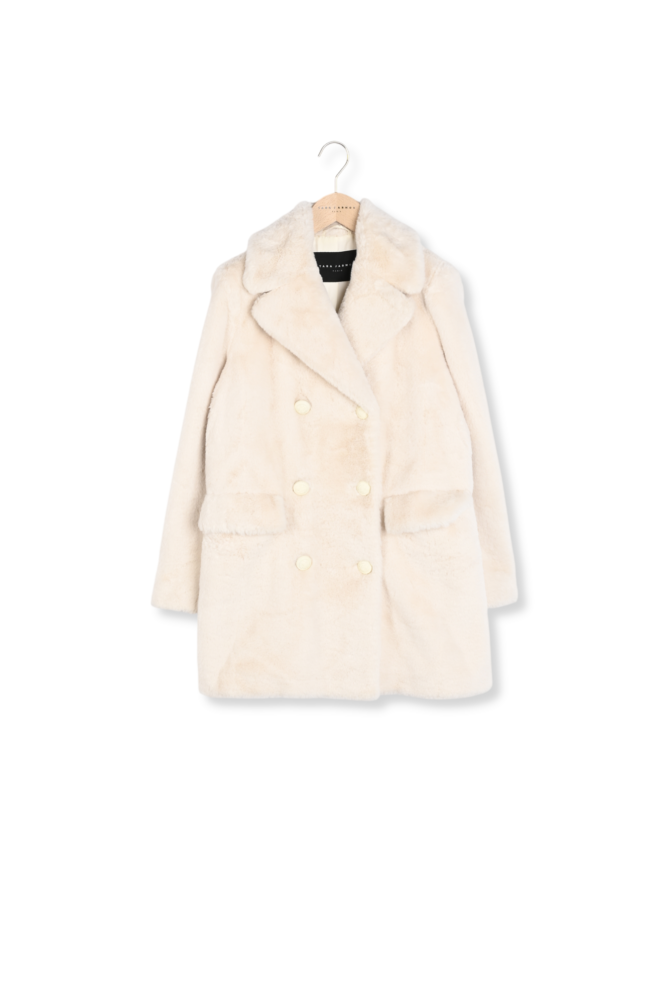 Manteau Melie écru en fausse fourrure Faume - seconde main