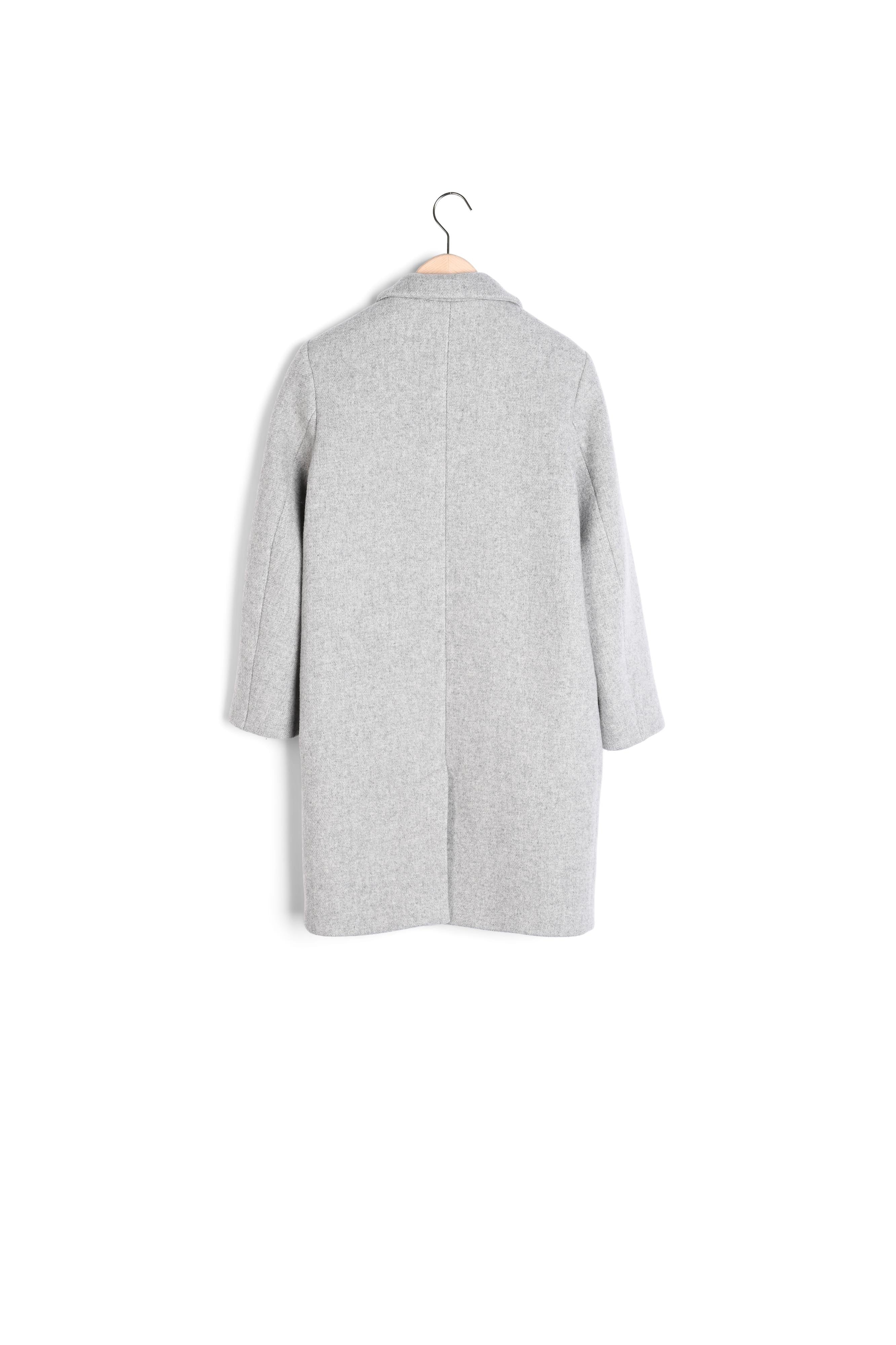 Manteau gris clair en laine double face Faume - seconde main