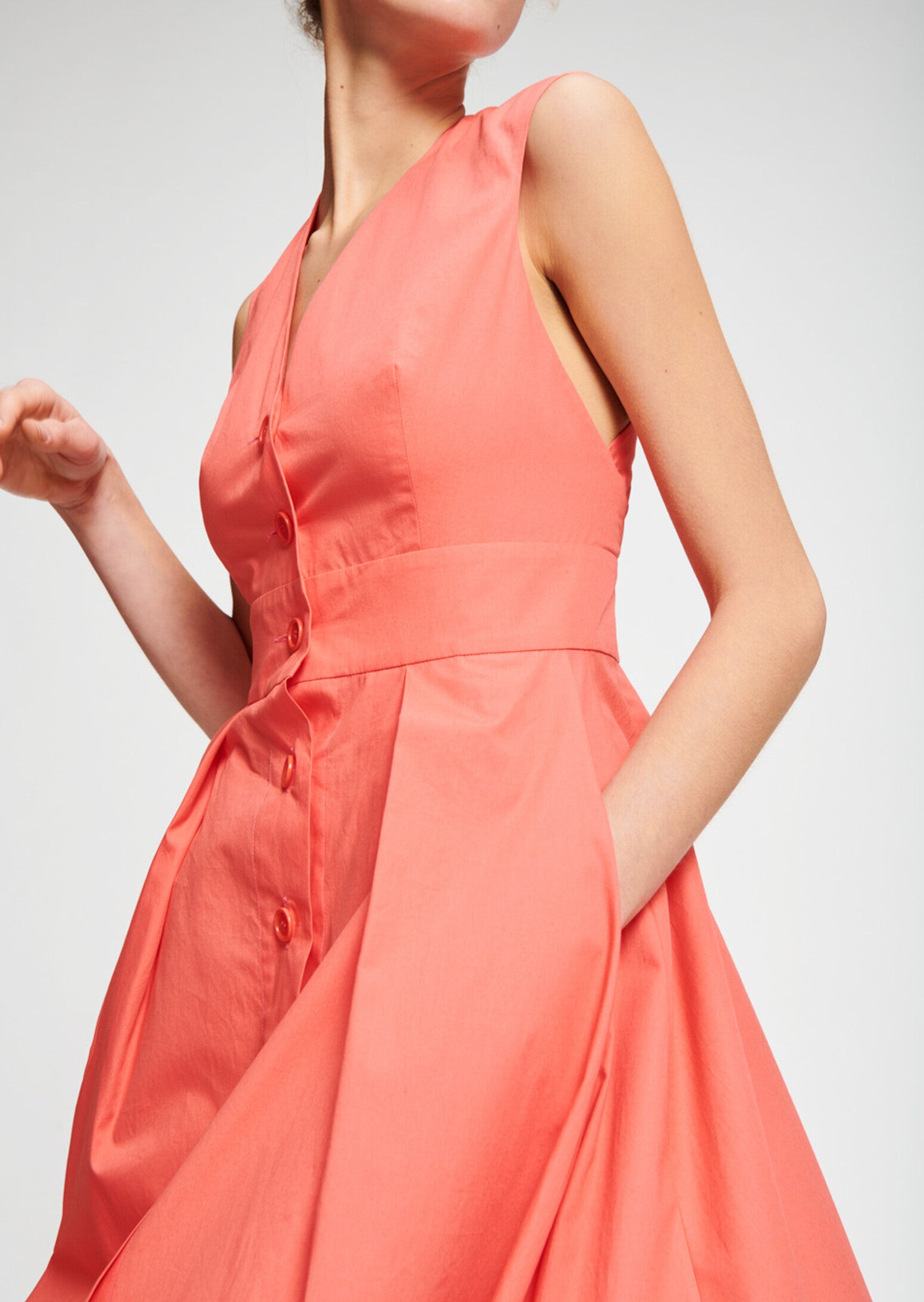 Robe en popeline de coton rose Faume - seconde main