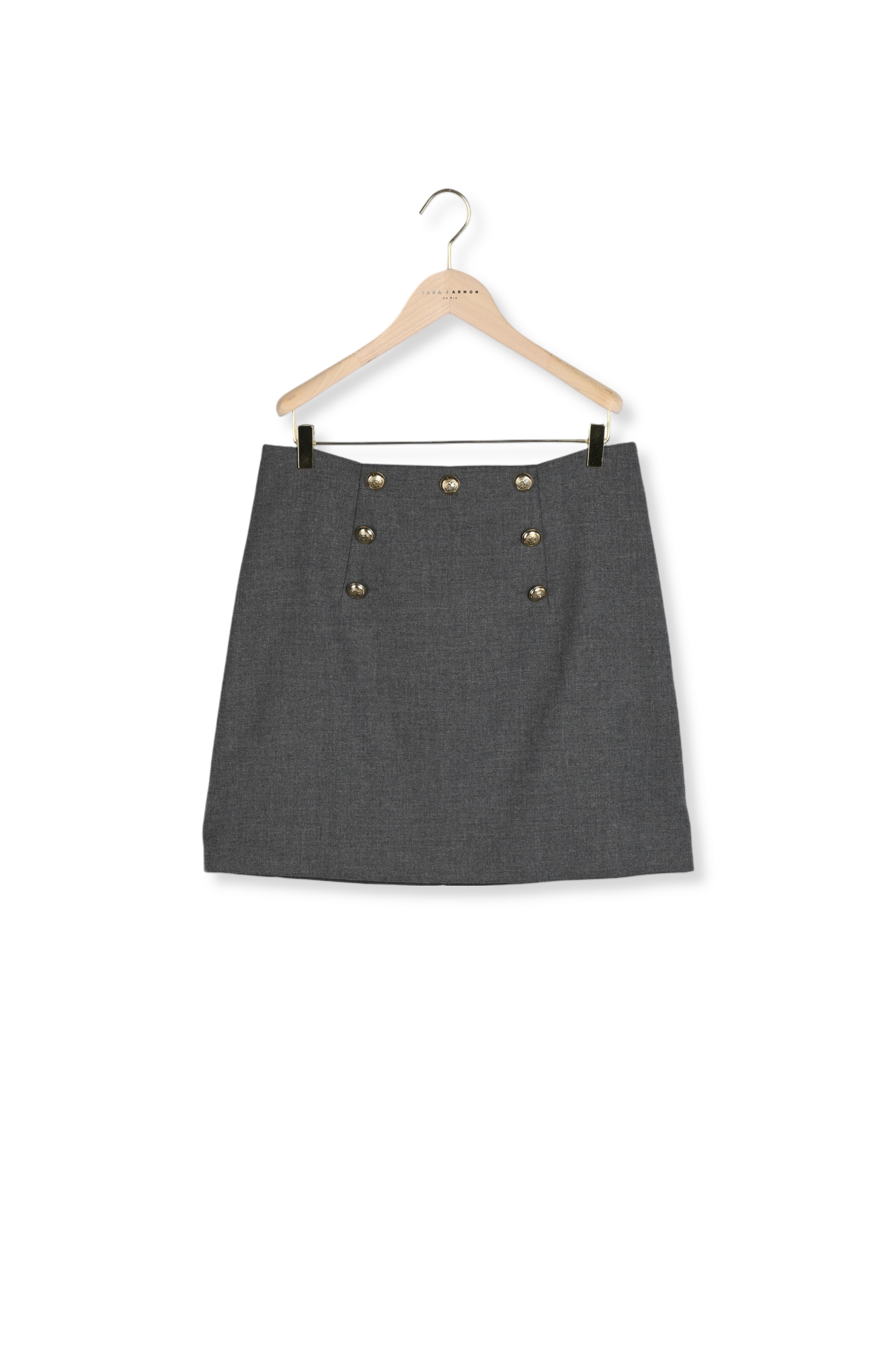 Jupe grise en toile compacte Jamie Faume - seconde main