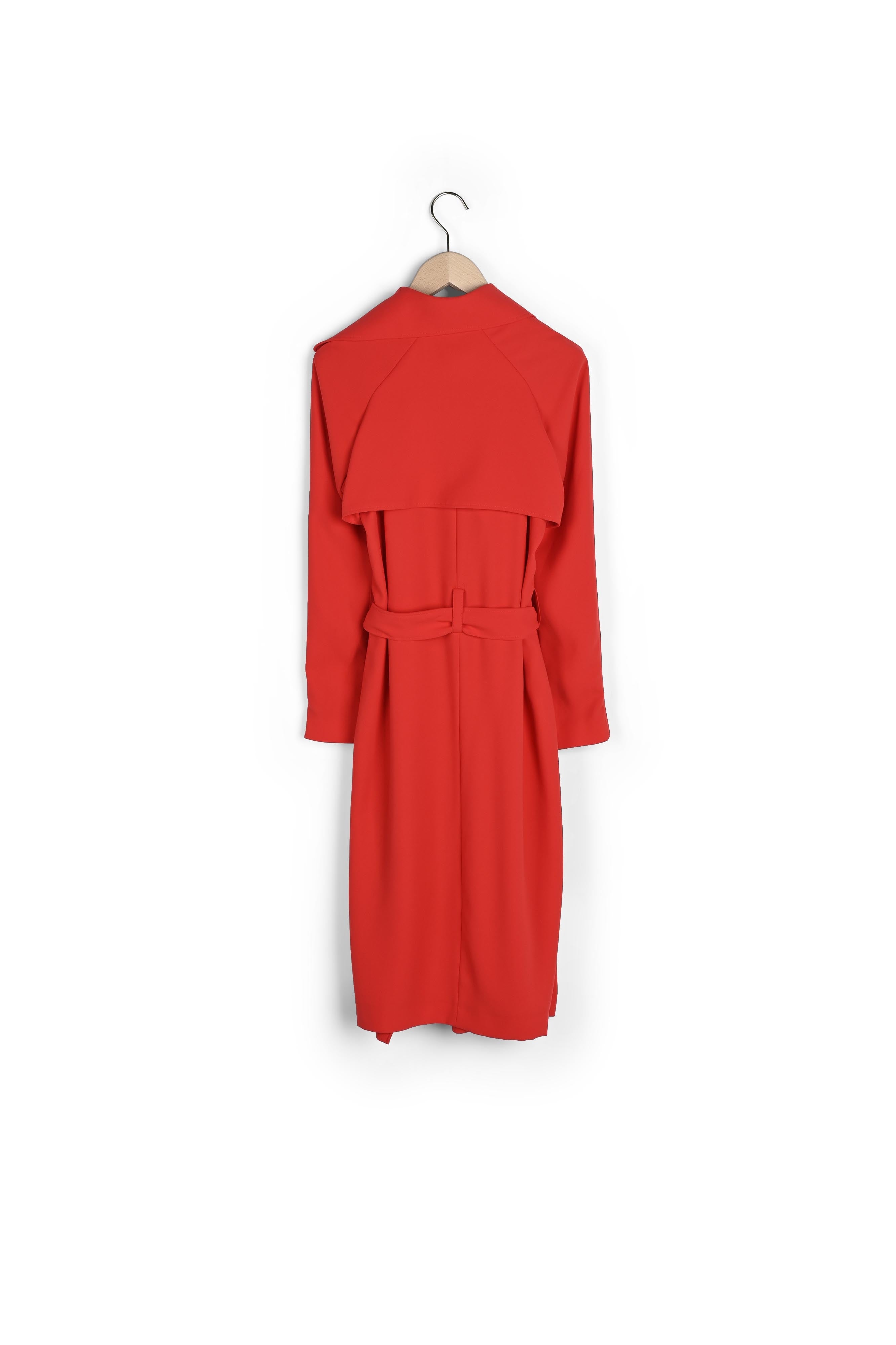 Trench-coat Mandy rouge en crêpe Faume - seconde main