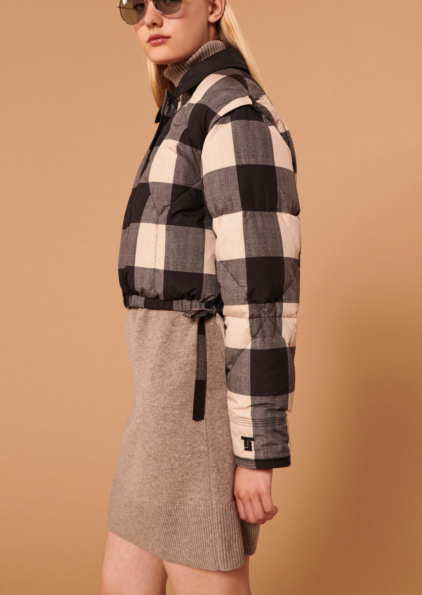 Doudoune courte Dolly noire en vichy Faume - seconde main