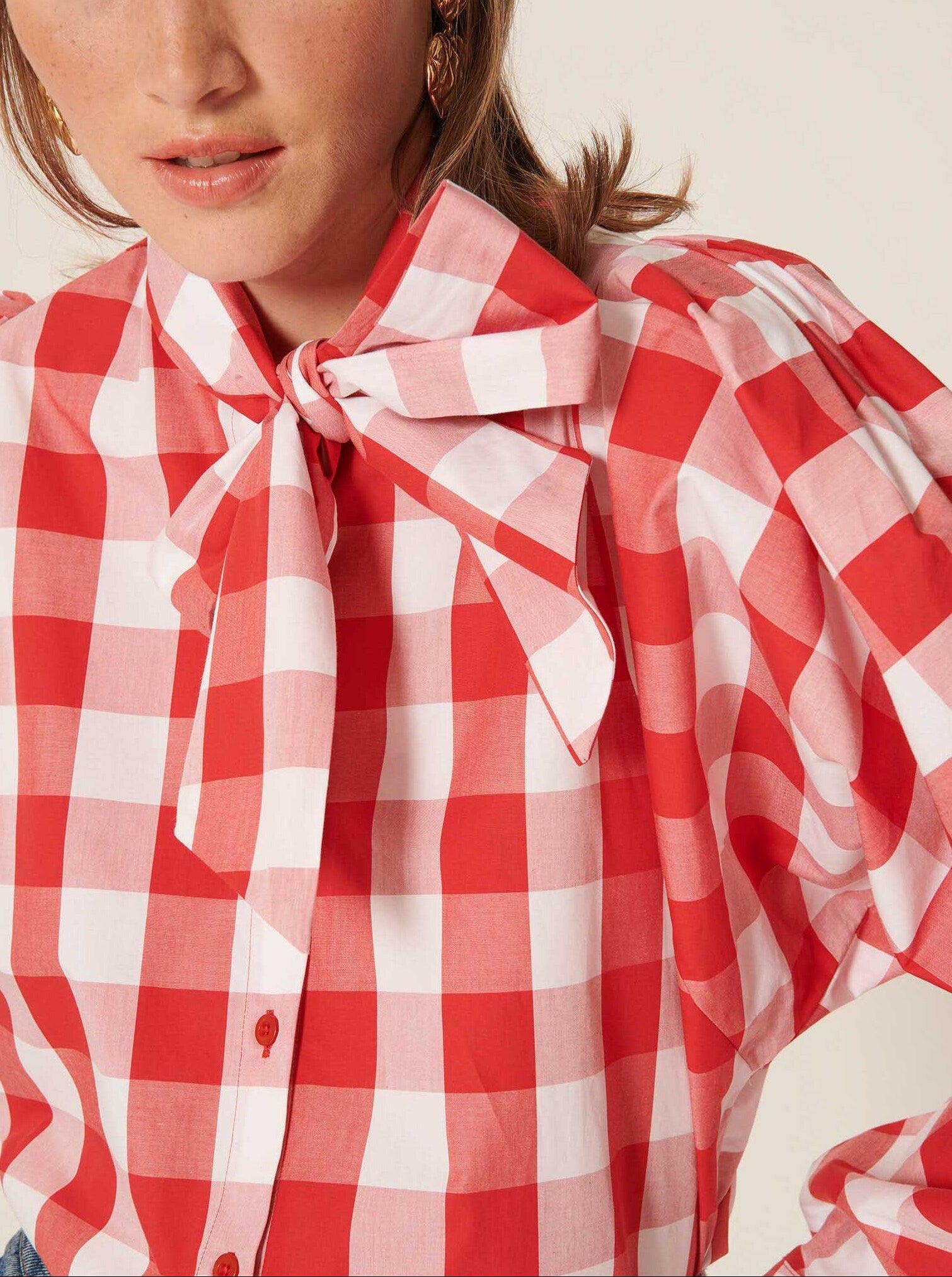 Chemise Candy vichy rouge en popeline Faume - seconde main