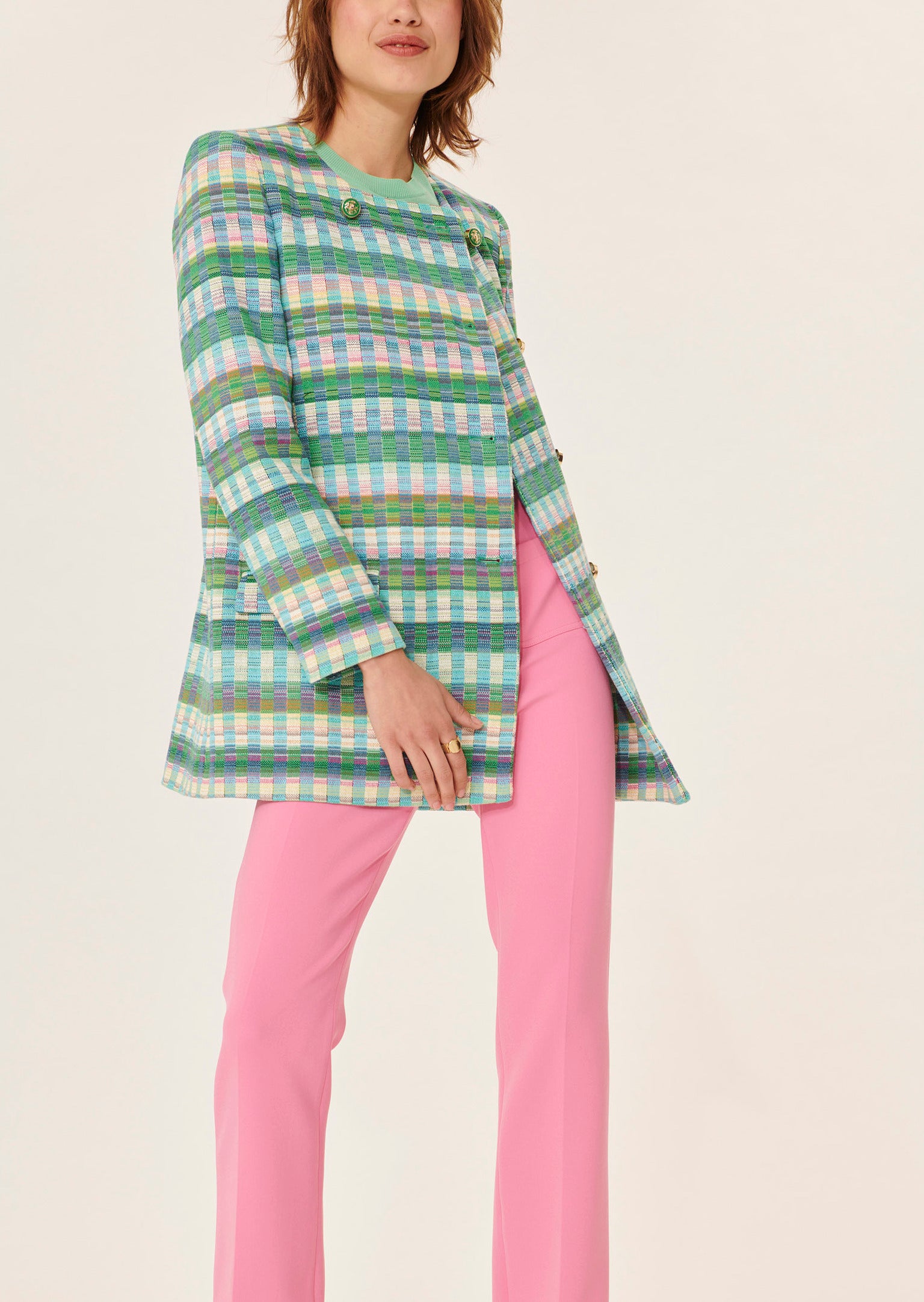 Manteau Maia vert en jacquard Faume - seconde main