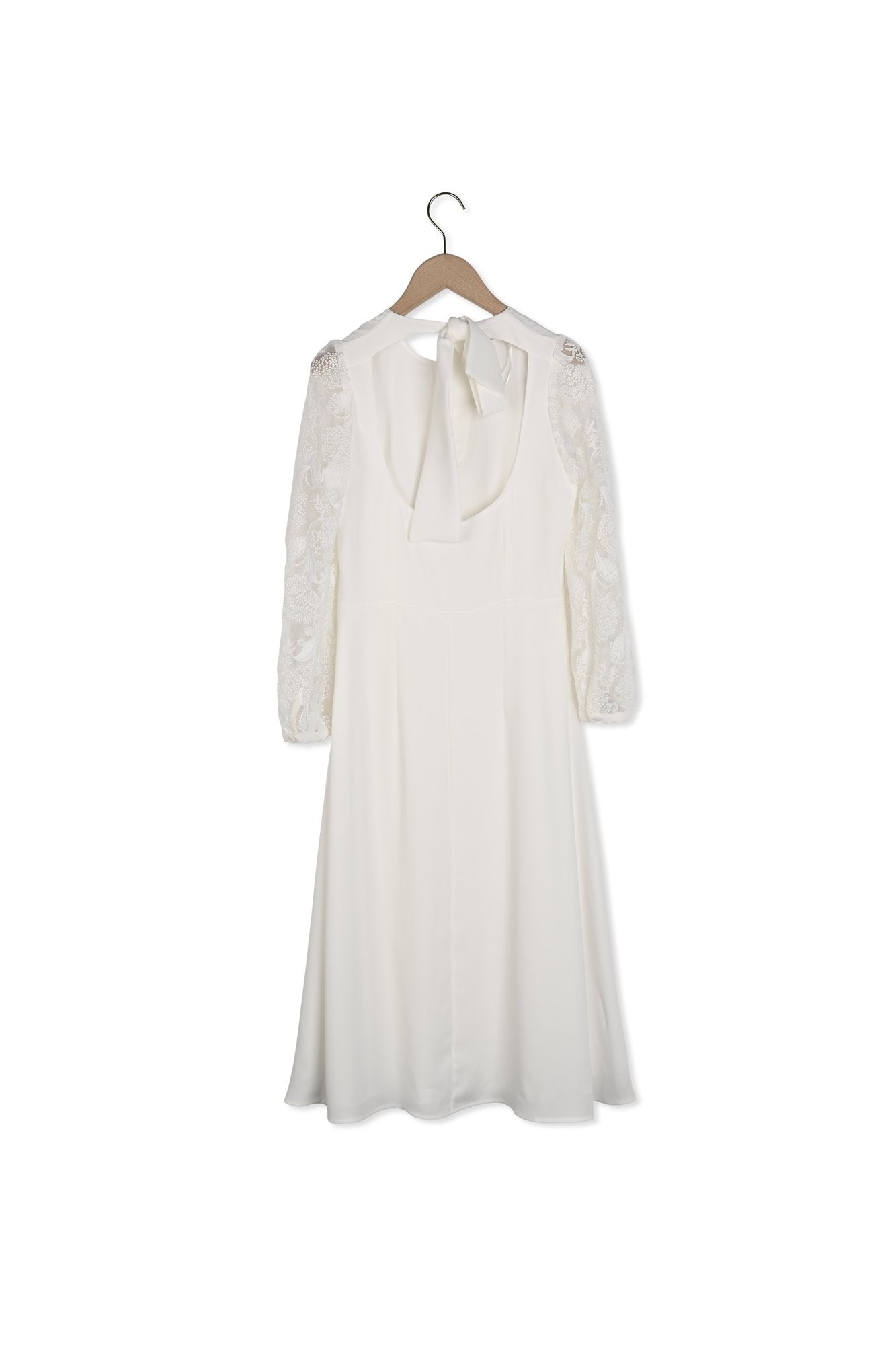 Robe de mariée Rozica en crêpe mat et dentelle Faume - seconde main