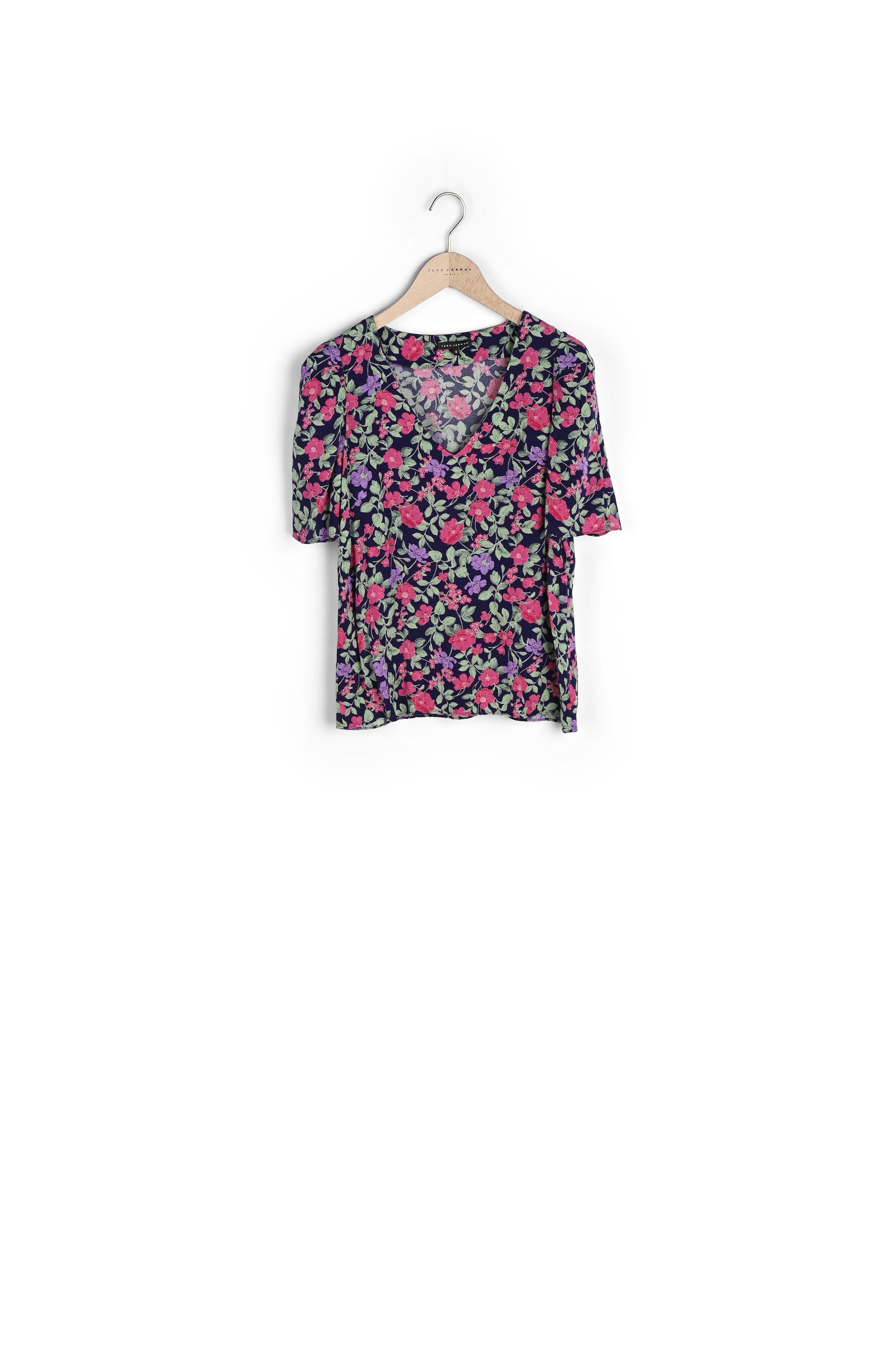 Top Telly bleu nuit imprimé grandes fleurs Faume - seconde main