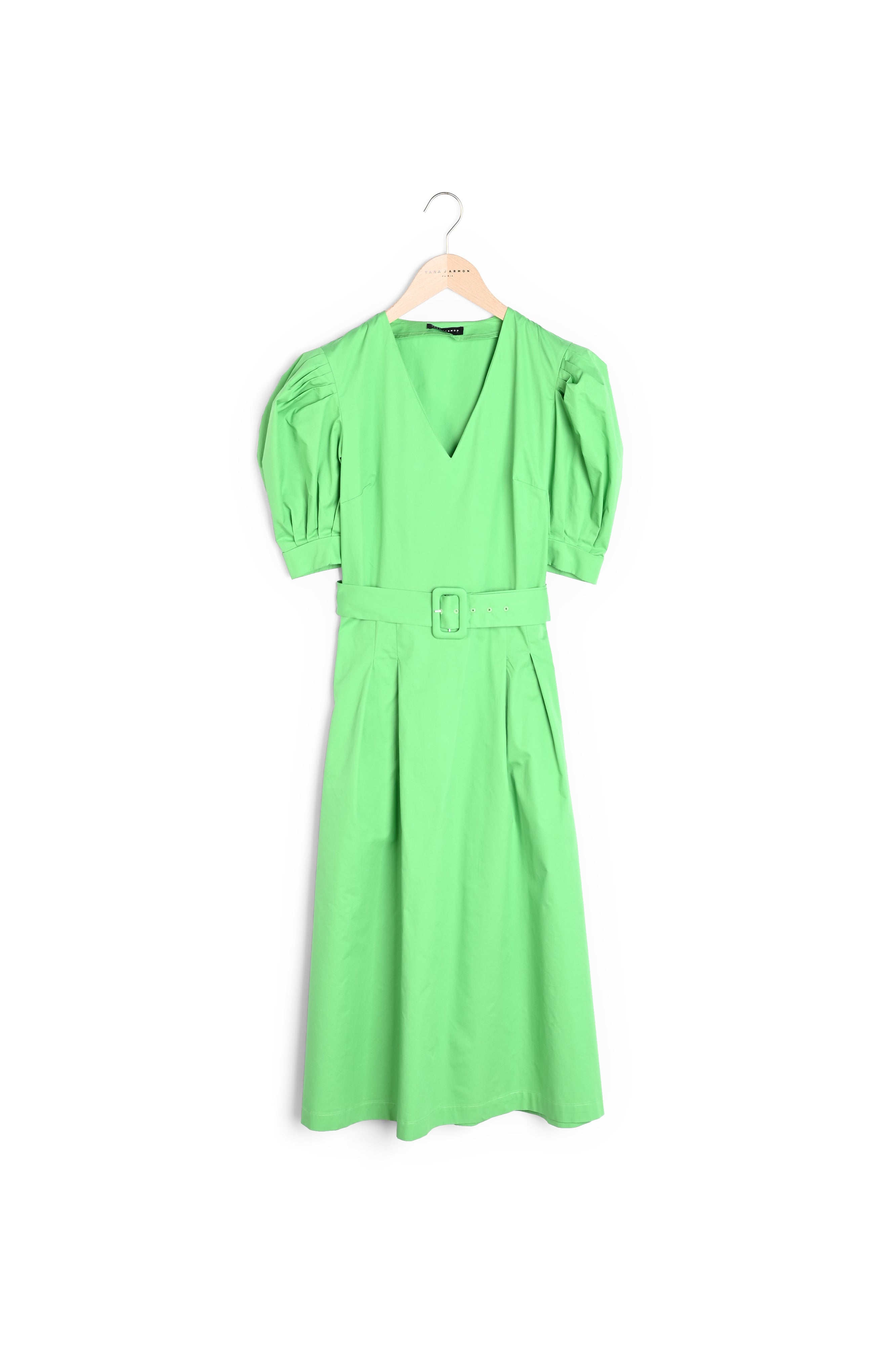 Robe Ranya verte en popeline Faume - seconde main