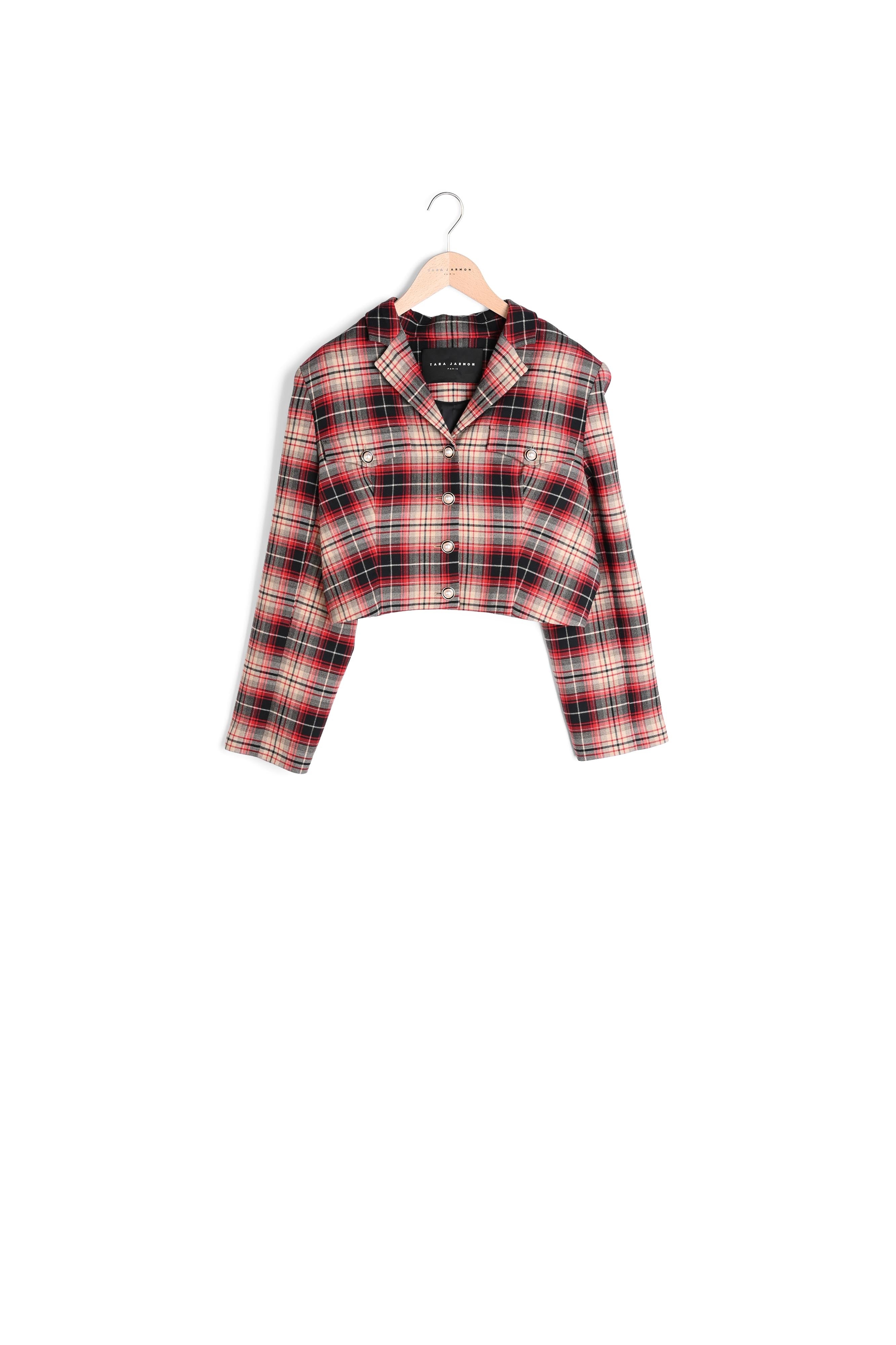 Veste Vivick rouge en tartan Faume - seconde main