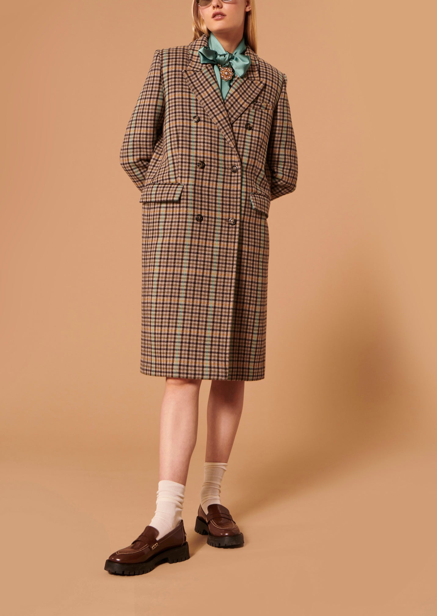 Manteau Marcus gris en tartan Faume - seconde main