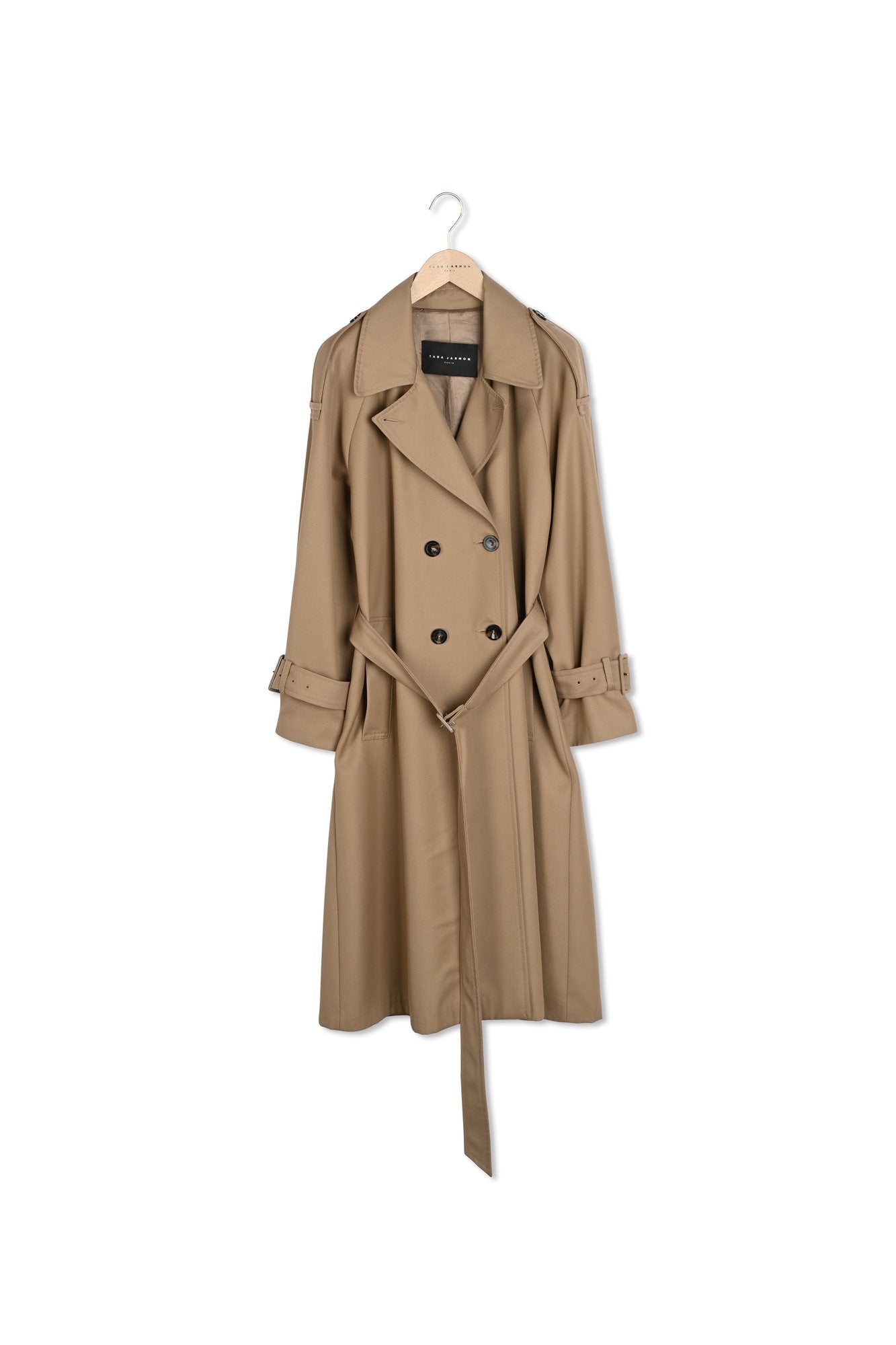 Trench-coat Ivan beige en gabardine de coton Faume - seconde main