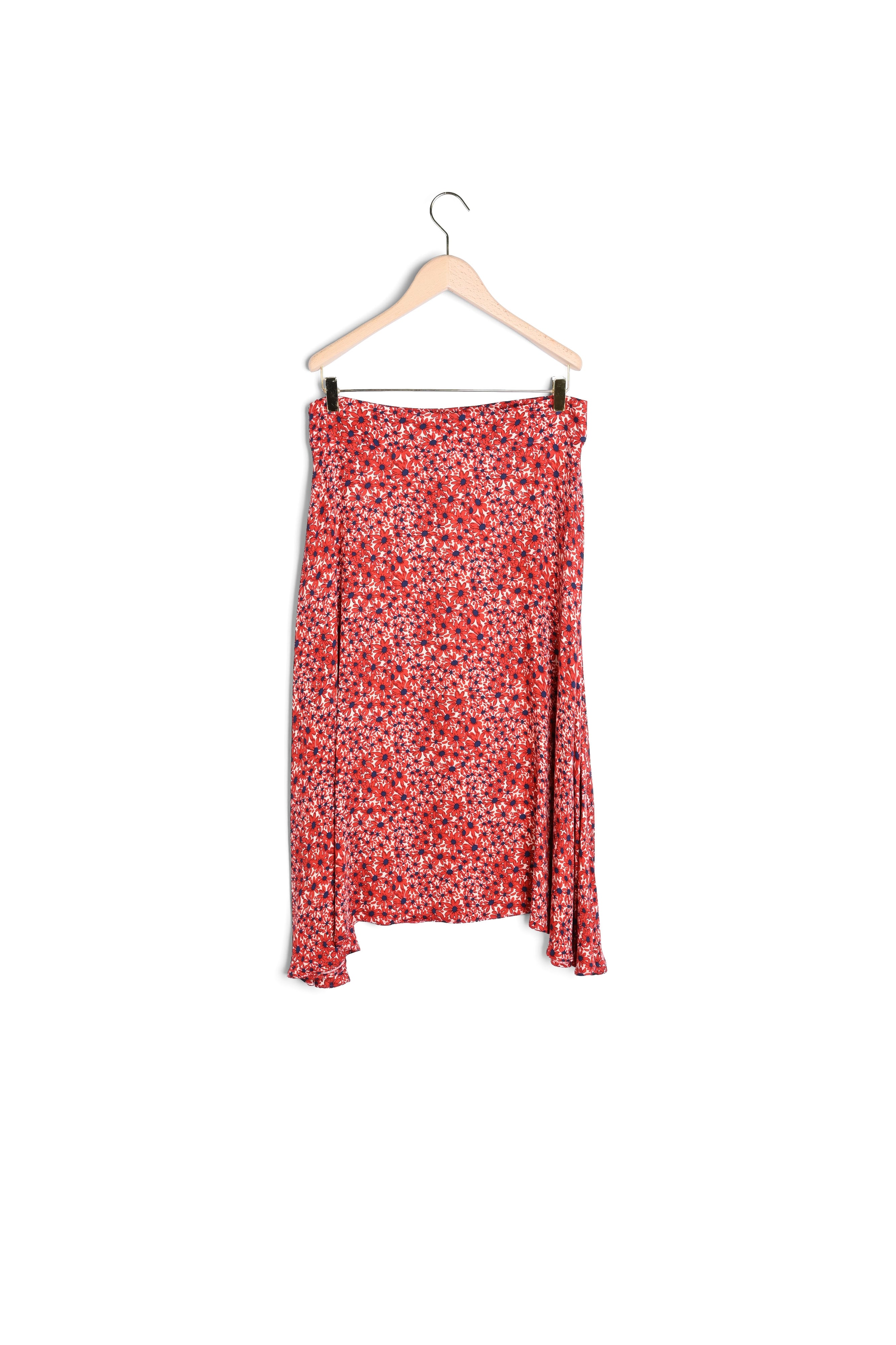 Jupe Jeannette rouge imprimé petites fleurs Faume - seconde main