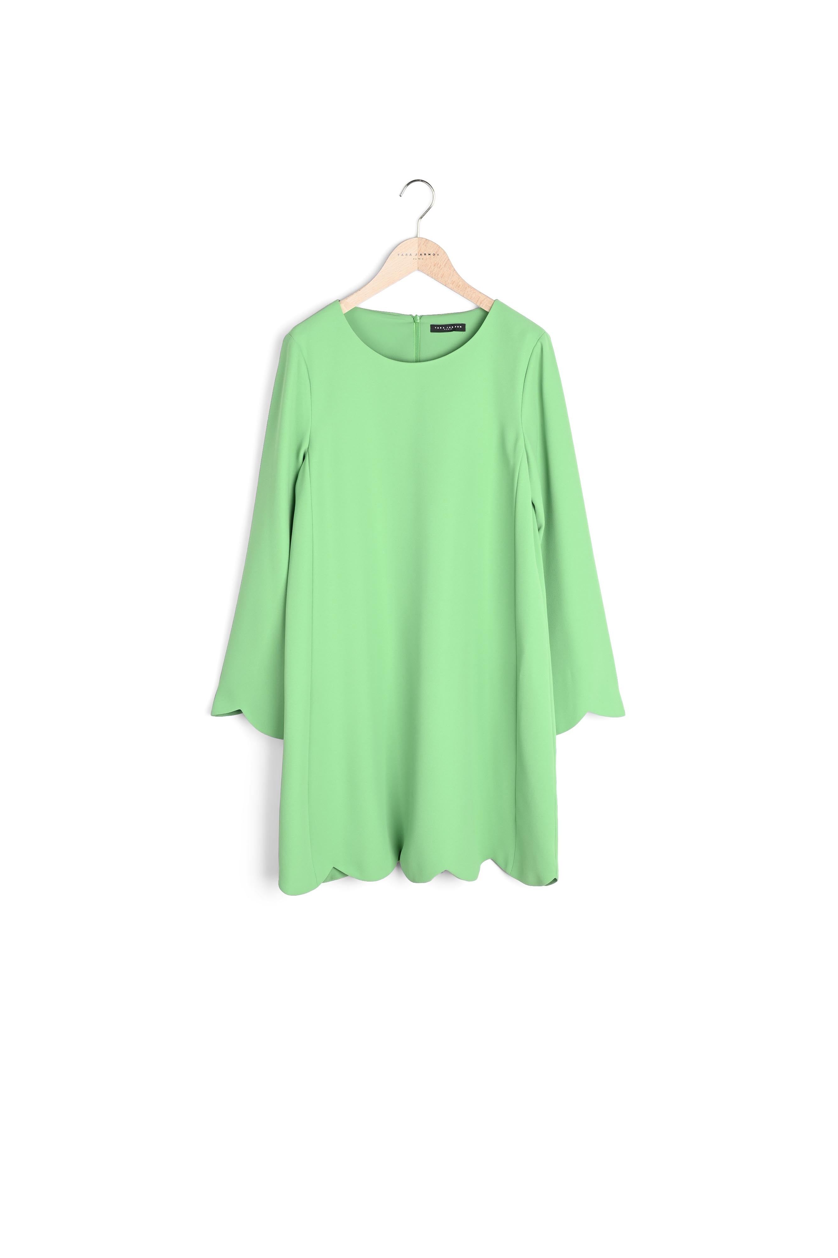 Robe Ruoda verte en crêpe Faume - seconde main