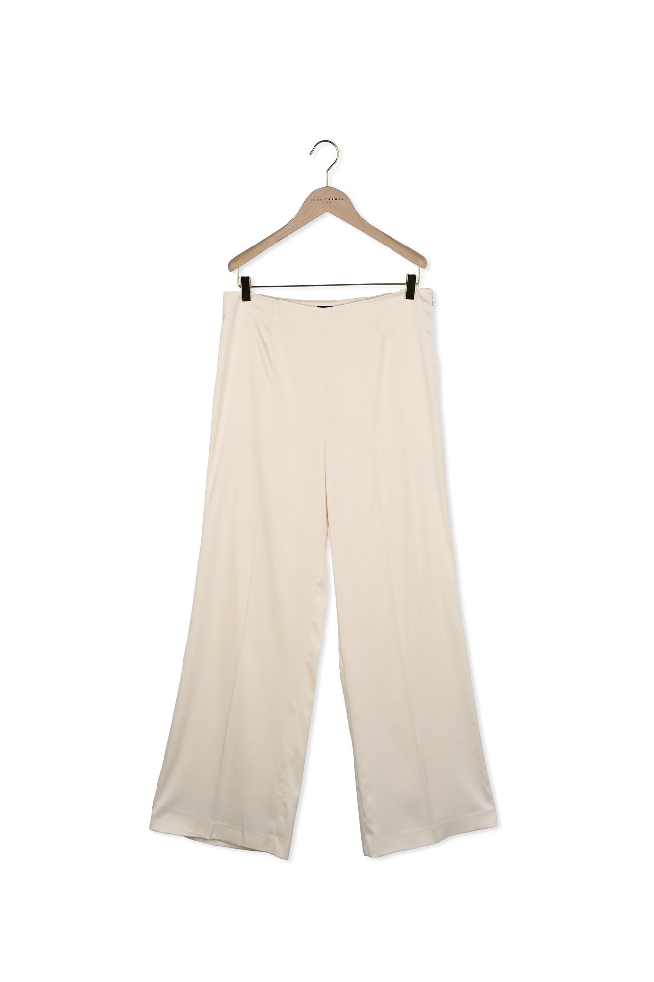 Pantalon Poema écru en satin Faume - seconde main