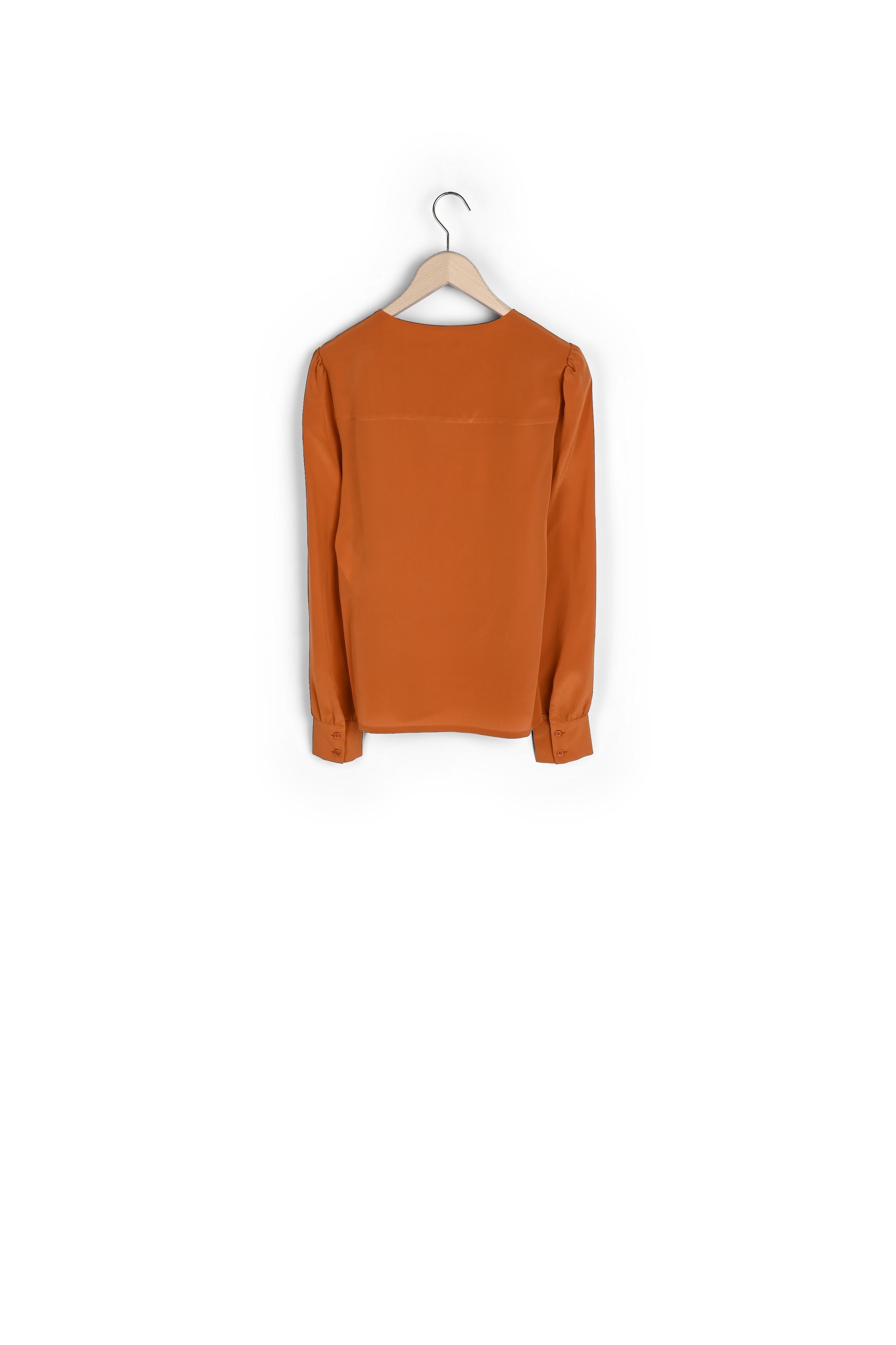 Blouse Tabene brique en crêpe de chine Faume - seconde main