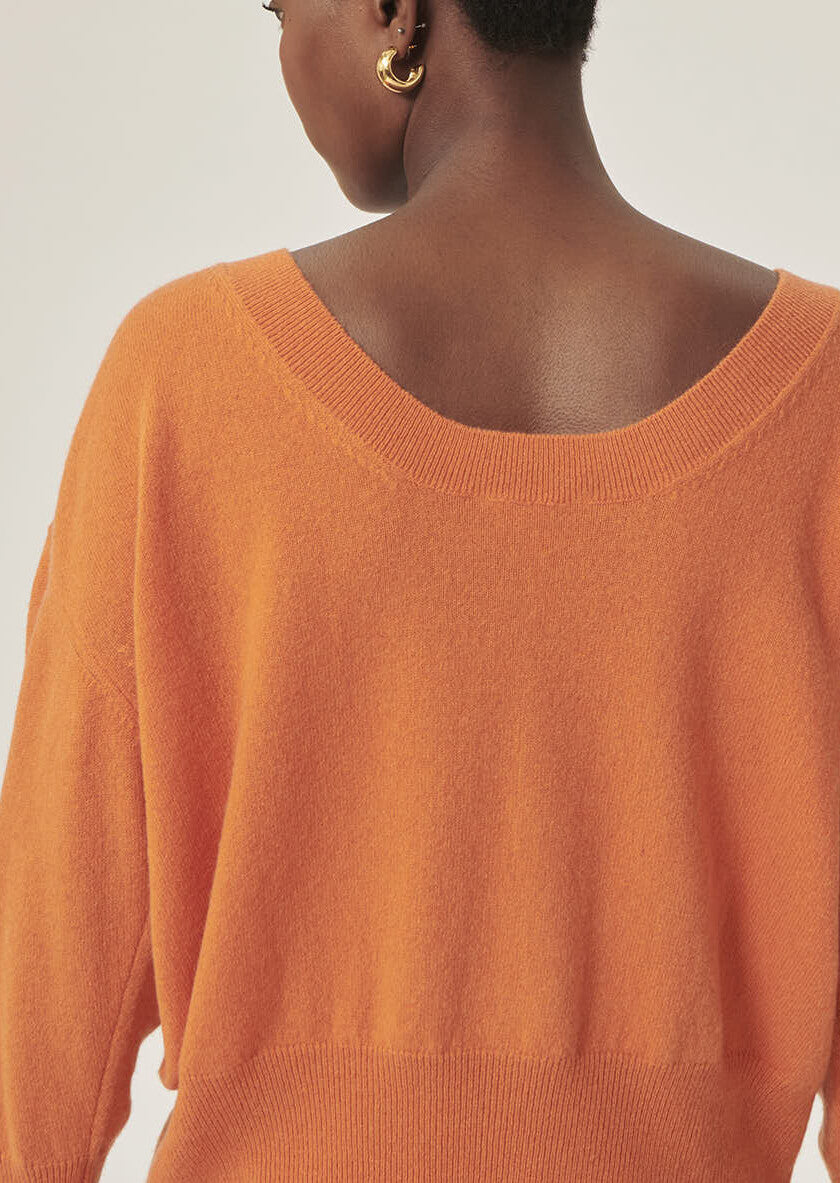 Pull Pappardelle orange en cachemire Faume - seconde main