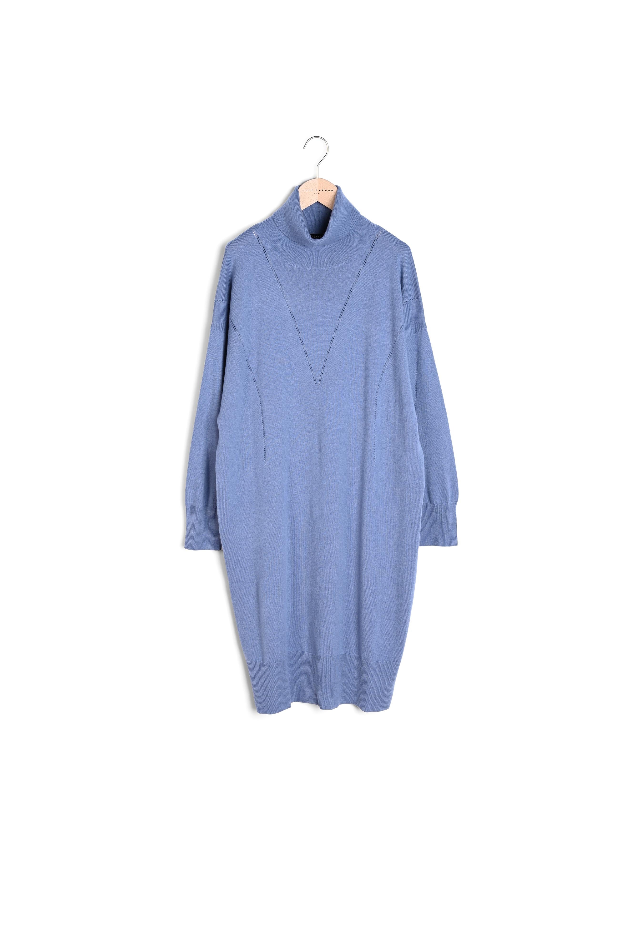 Robe pull Rybbi bleu pastel en merinos et cachemire Faume - seconde main