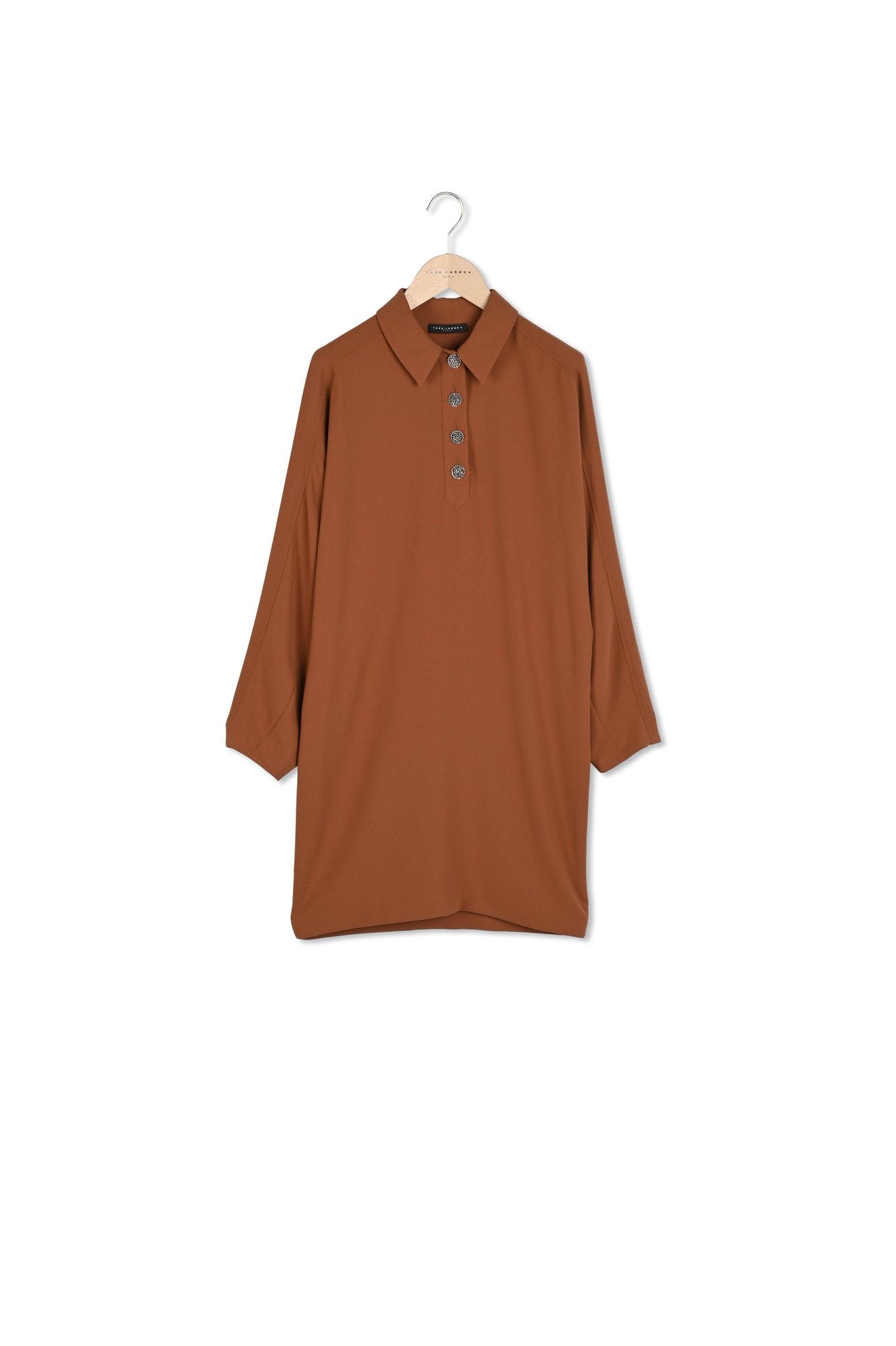 Robe Reva marron en crêpe Faume - seconde main